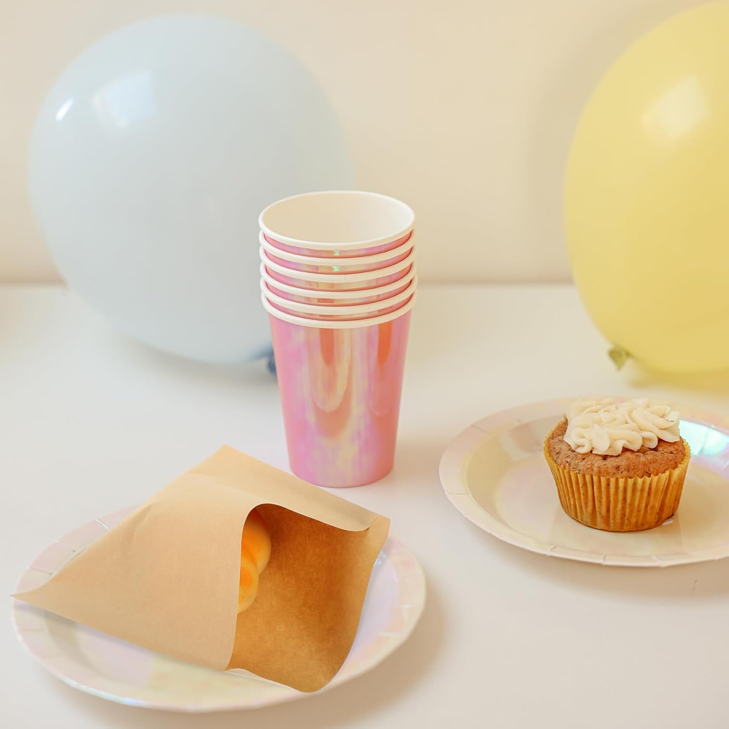 Garneck 100Pcs Paper Food Bags Oil Kraft Snack Bags for Sandwiches Pancakes and Treats Take- Fast Food Restaurants image number 1