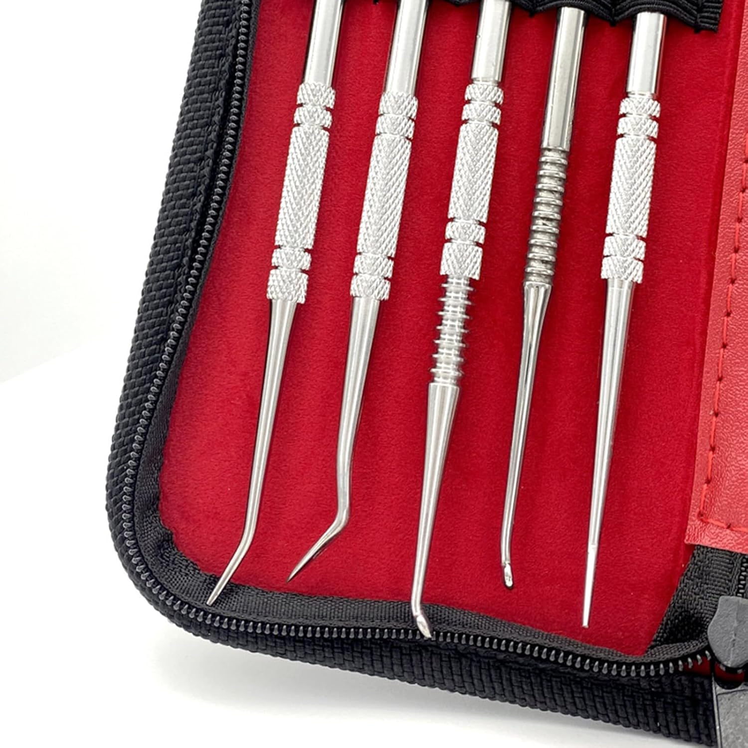 LAPOOH 10PCS Wax Carving Tool Set Stainless Steel Dental Instrument Versatile Kit Dental Lab Equipment Dental Tool Set with PU Holder Case image number 4