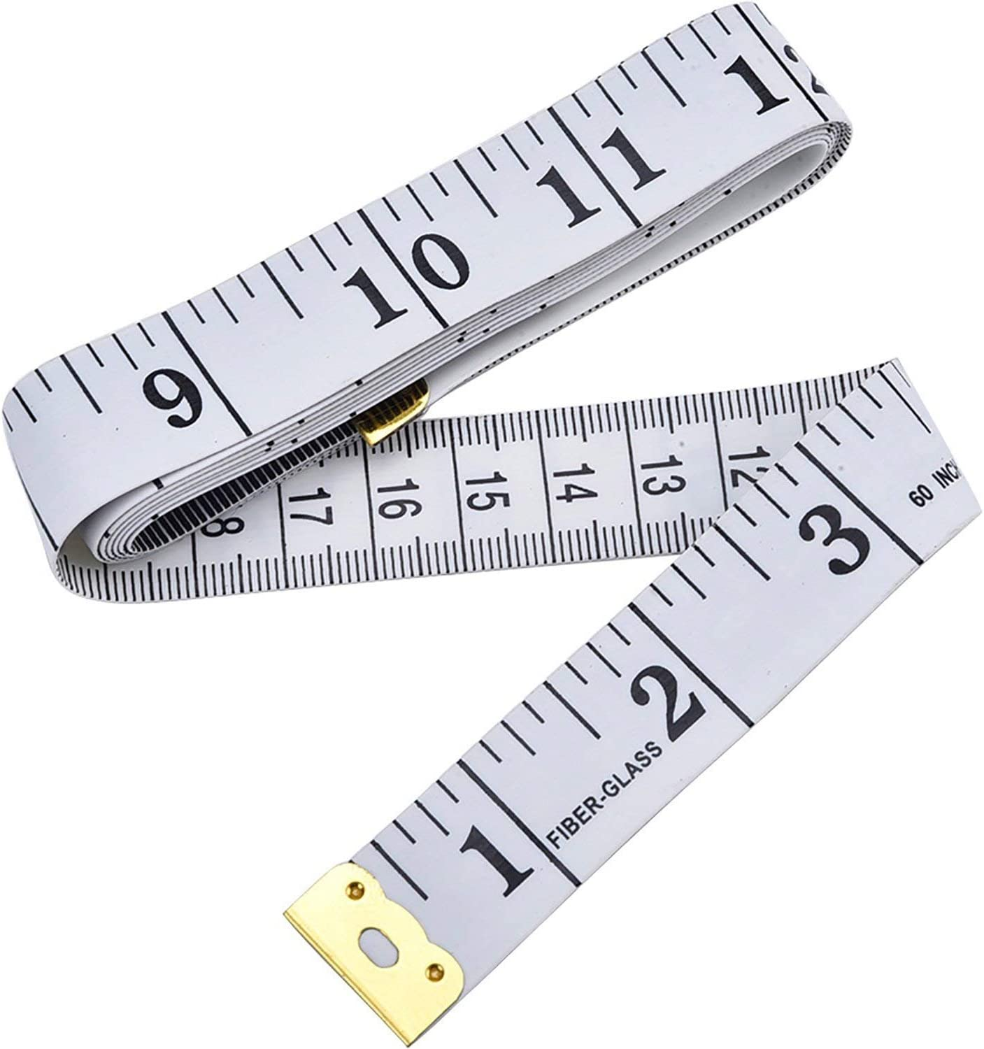 U-Horizon 60 Inch 150Cm Soft Tape Measure for Sewing Tailor Flexible Cloth Ruler Body Size Measurement, White image number 1
