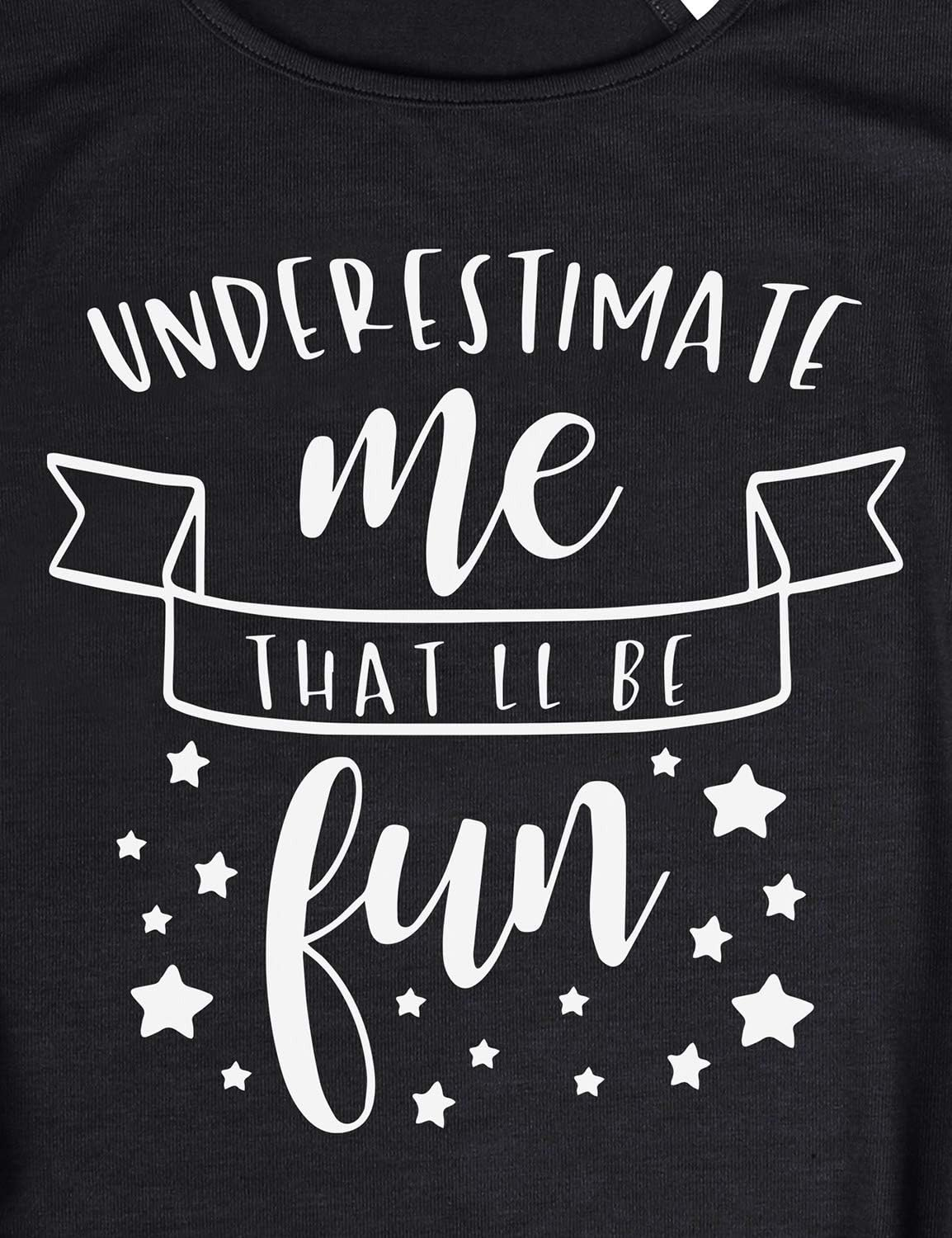 WLLW Women Underestimate Me That Ll Be Fun Sweatshirt Long Sleeve Shirts with Pockets (Y-Black, Large) image number 6