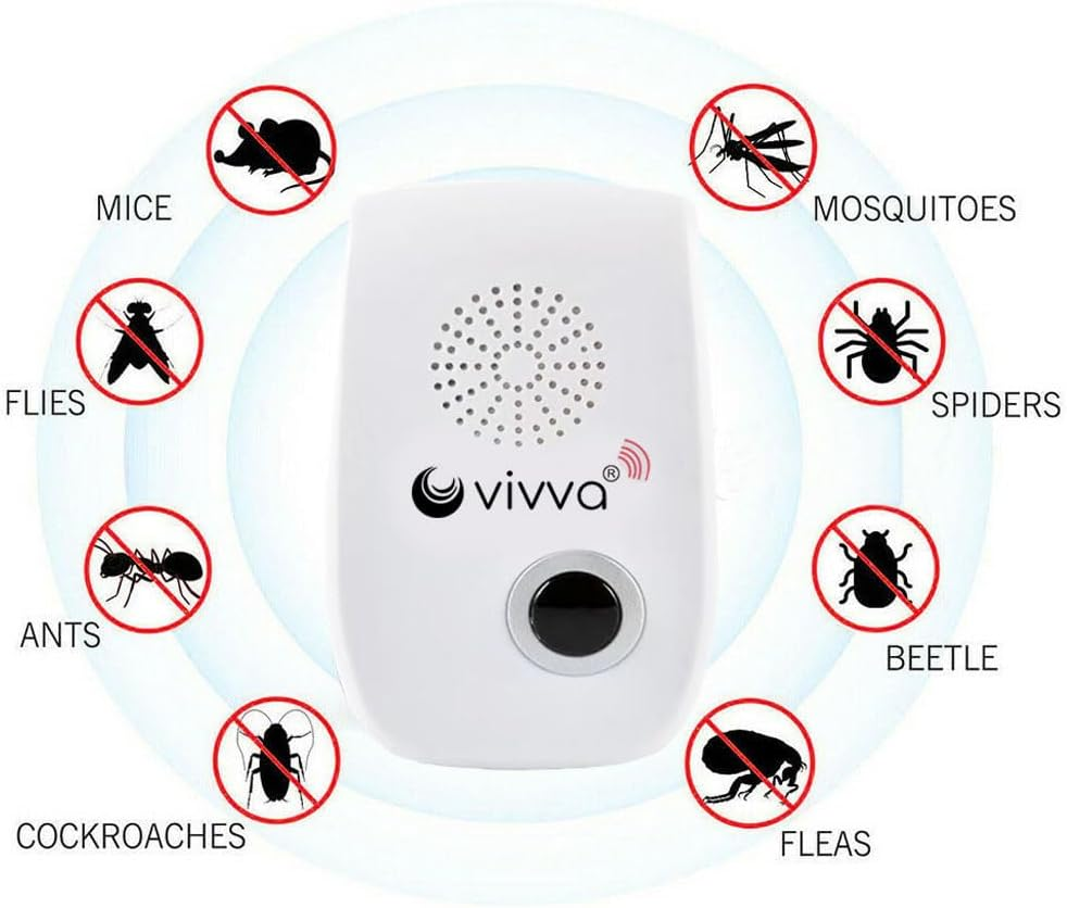 Vivva Ultrasonic Pest Repeller Electronic Plug in Indoor Sonic Repellent Pest Control for Bugs Roaches Insects Mice Spiders Mosquitoes (6) image number 2
