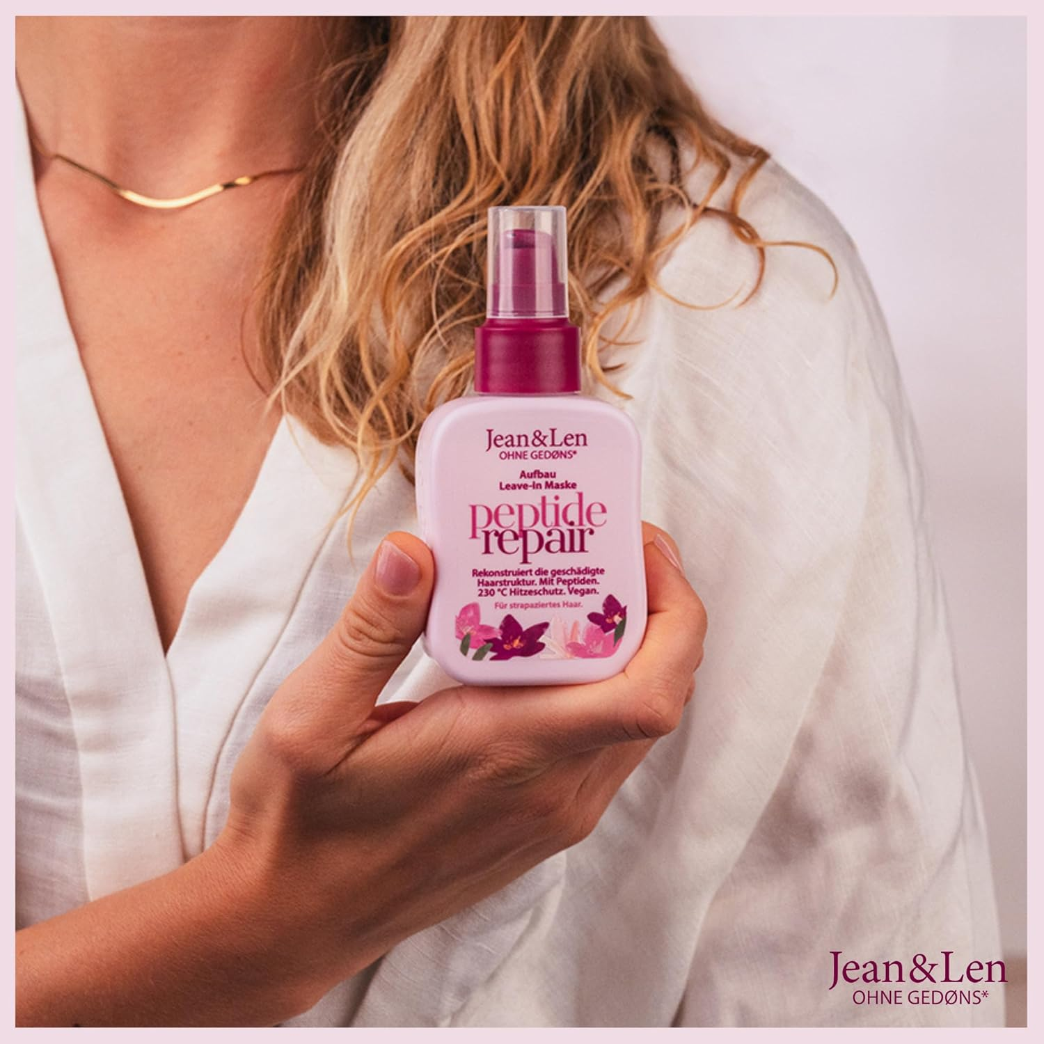 Jean & Len Leave-In Hair Mask Peptide Bond Repair for Damaged & Damaged Hair, Reconstructs & Repairs Hair Damage, Smoothes Hair Structure, Heat Protection up to 230 &deg;C, Vegan Hair Care, 100 Ml image number 1