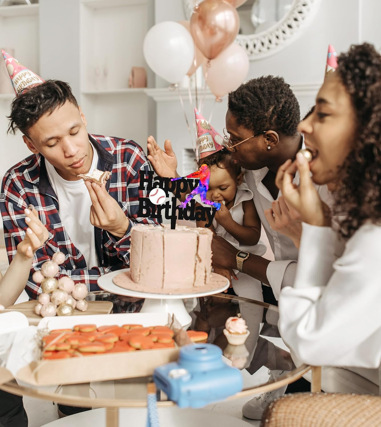 Baseball Cake Topper Baseball Theme Birthday Acrylic Decorations Baseball Softball Player Cake Topper Sport Themed Birthday Party Cake Supplies image number 4