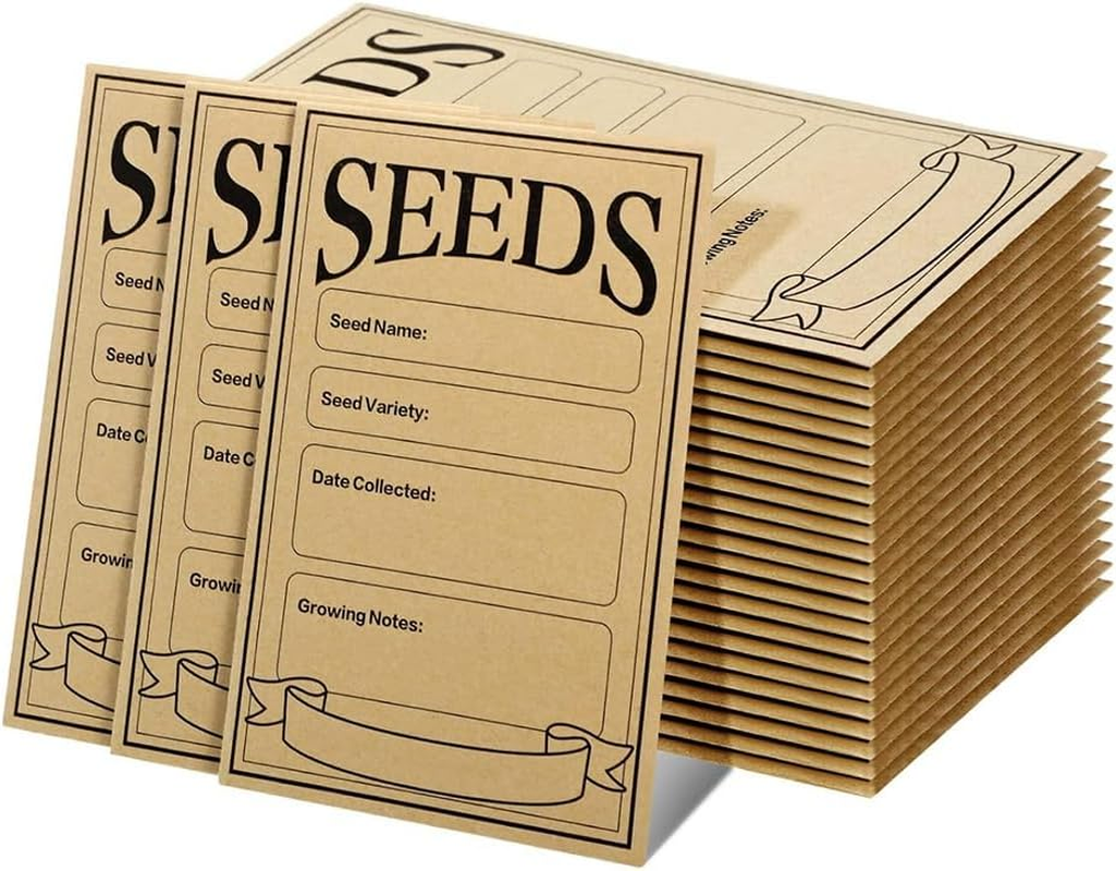 Synpinya 100Pcs Seed Envelopes 3.1X4.7 Inch, Seed Envelopes Brown Paper Seed Packets Envelopes for Storage Vegetable Preprinted image number 6
