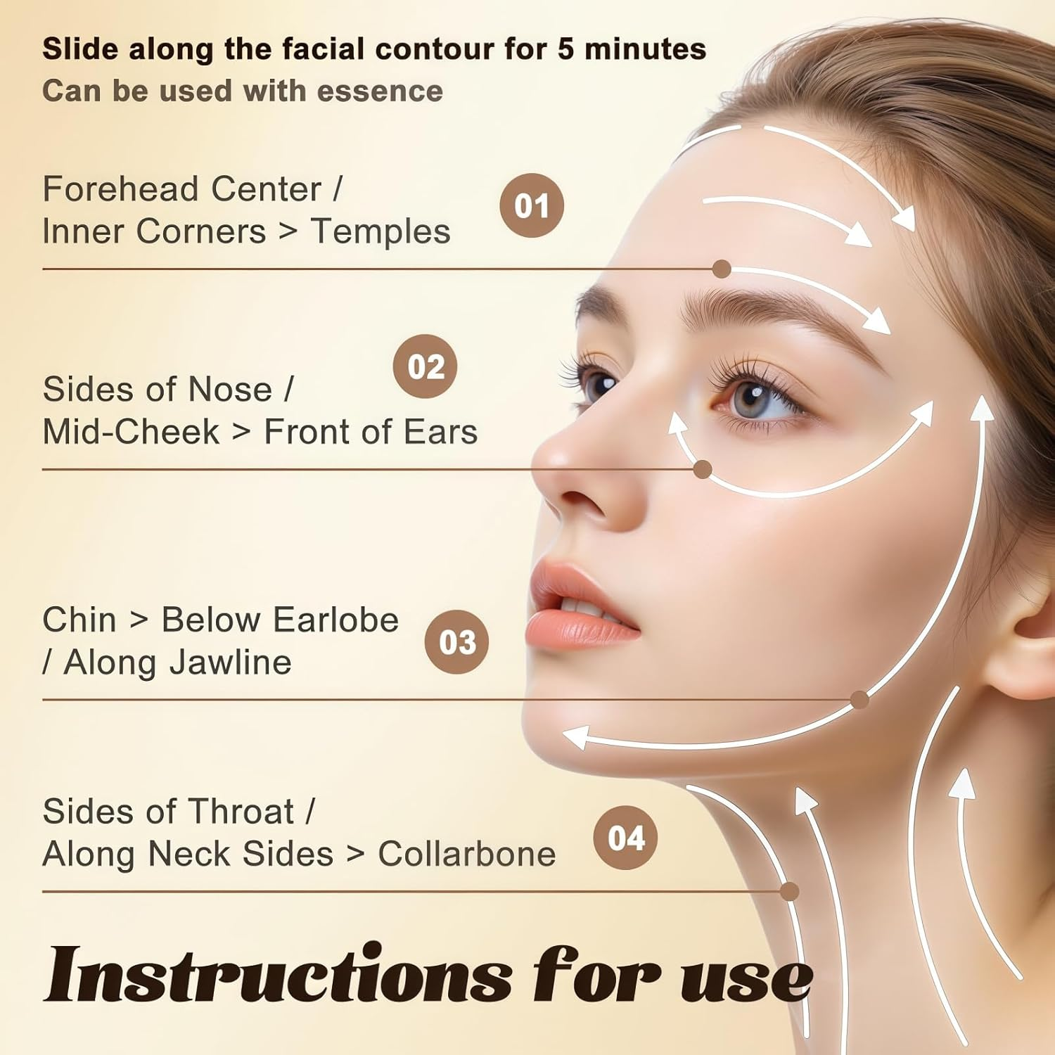 2 Pack Lymphatic Contour Face Brush,New Upgrades Lymphatic Drainage Face Brush,Ergonomic Facial Massager for Contouring, Anti-Puffiness & Skin Tightening, Gentle for All Skin Types image number 3