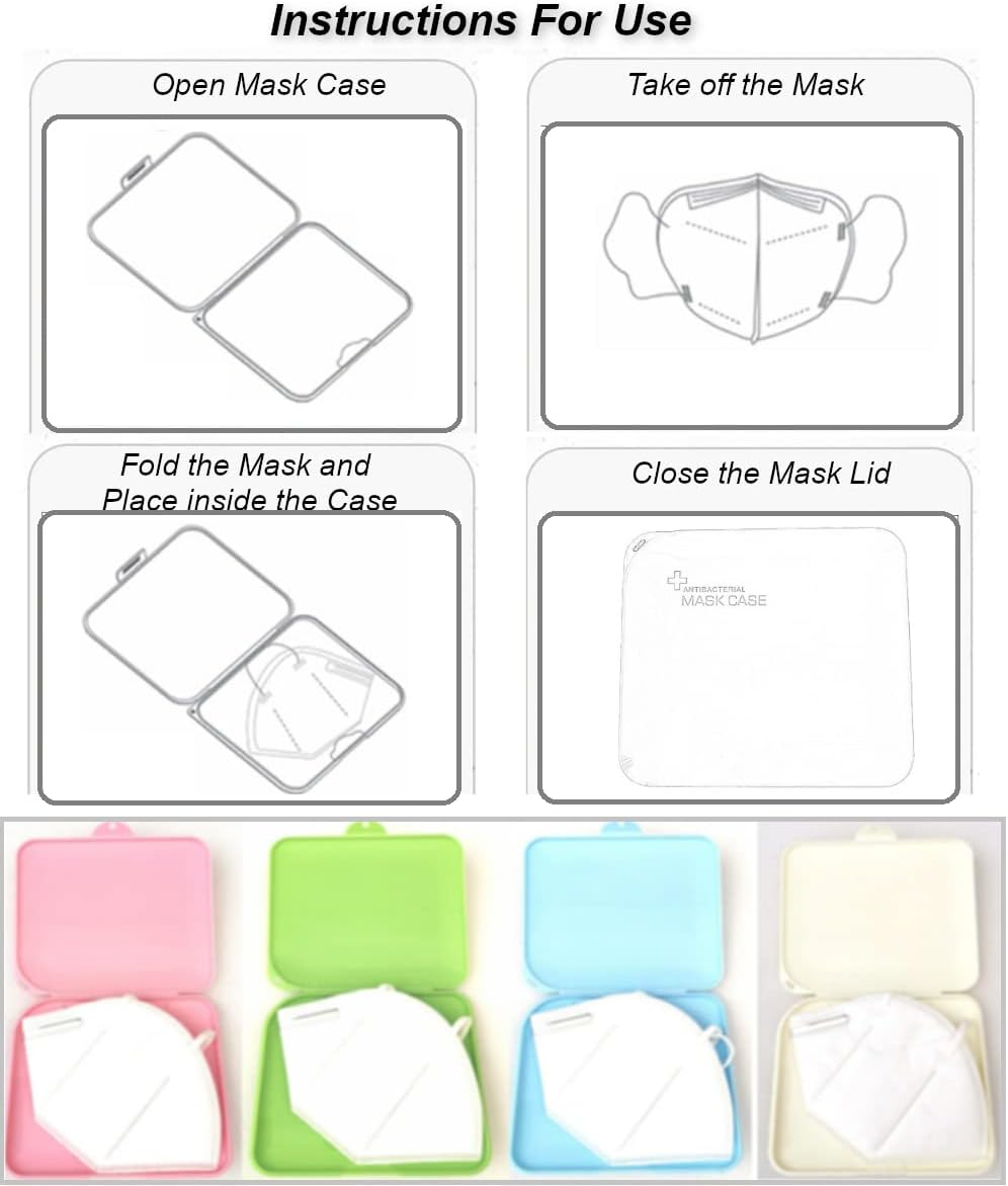 4 Pack Face Mask Case, Portable Storage for Masks, Pollution Prevention Hygiene Container Box, Lightweight Reusable Recyclable Protective Holder (Not Including Mask) image number 4