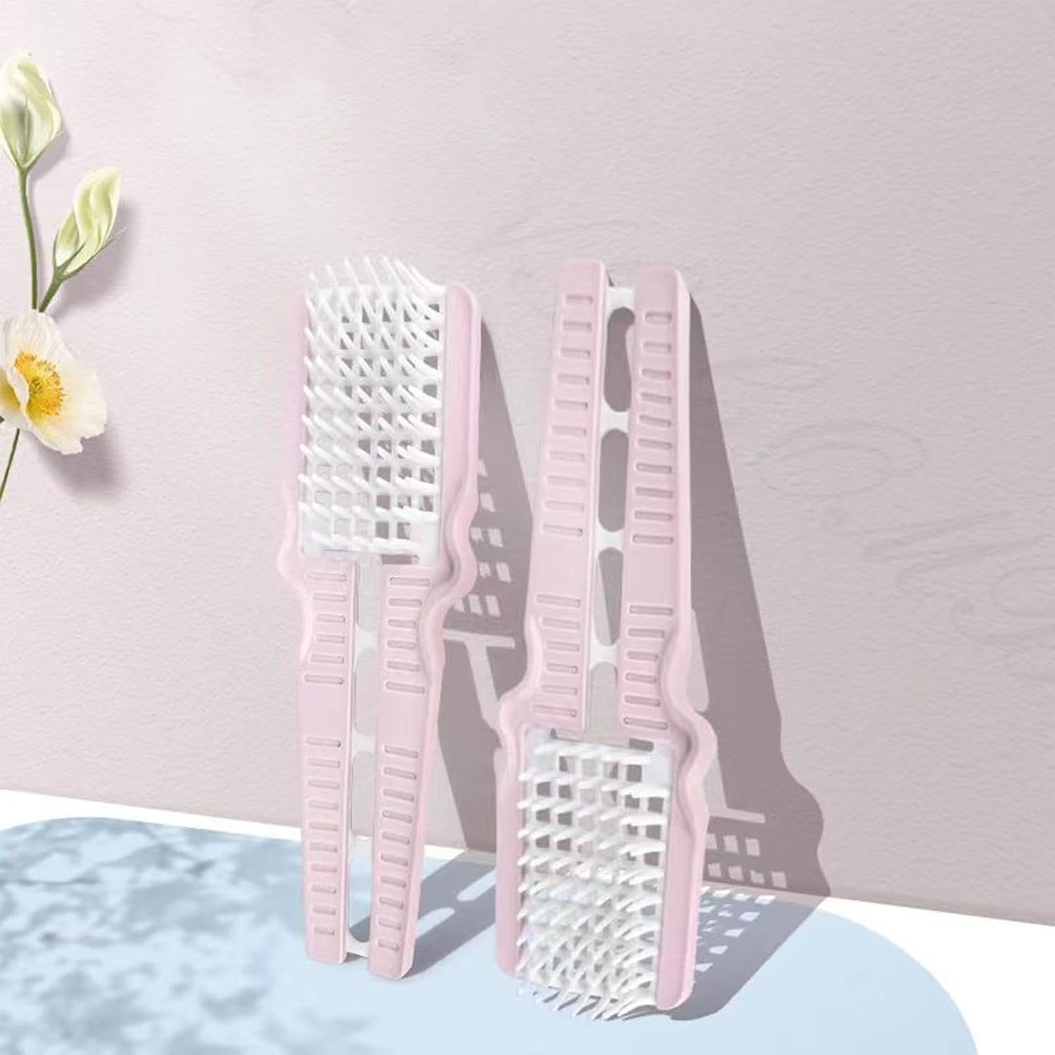 Detailer Brush, Foldable Detailing Brush, Wet Detailing Brush, Dry Detailing Brush, Vented Hair Brush, Wet and Dry Usage Gentle Detangling Vented Design for Faster Drying Straight Curly Hair image number 2