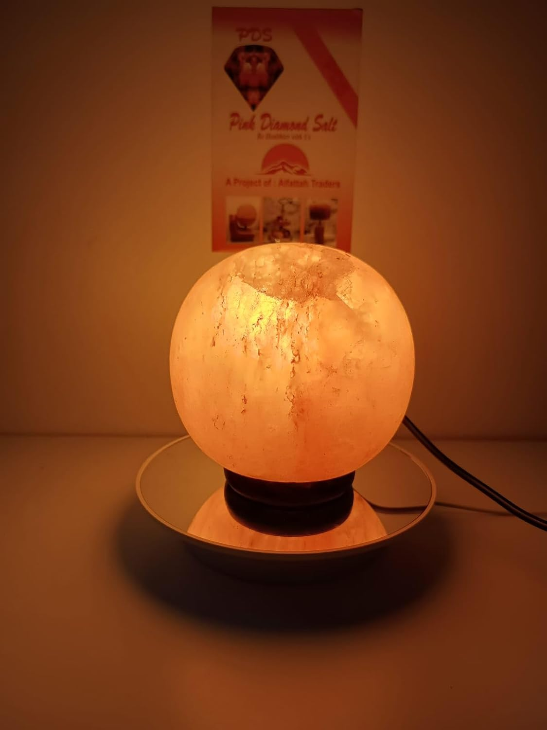 3.5-4 KG Himalayan Premium round Globe Salt Lamp 100% Authentic, Beautifully Hand Crafted round Globe Comes with Complete Electric Fitting image number 3