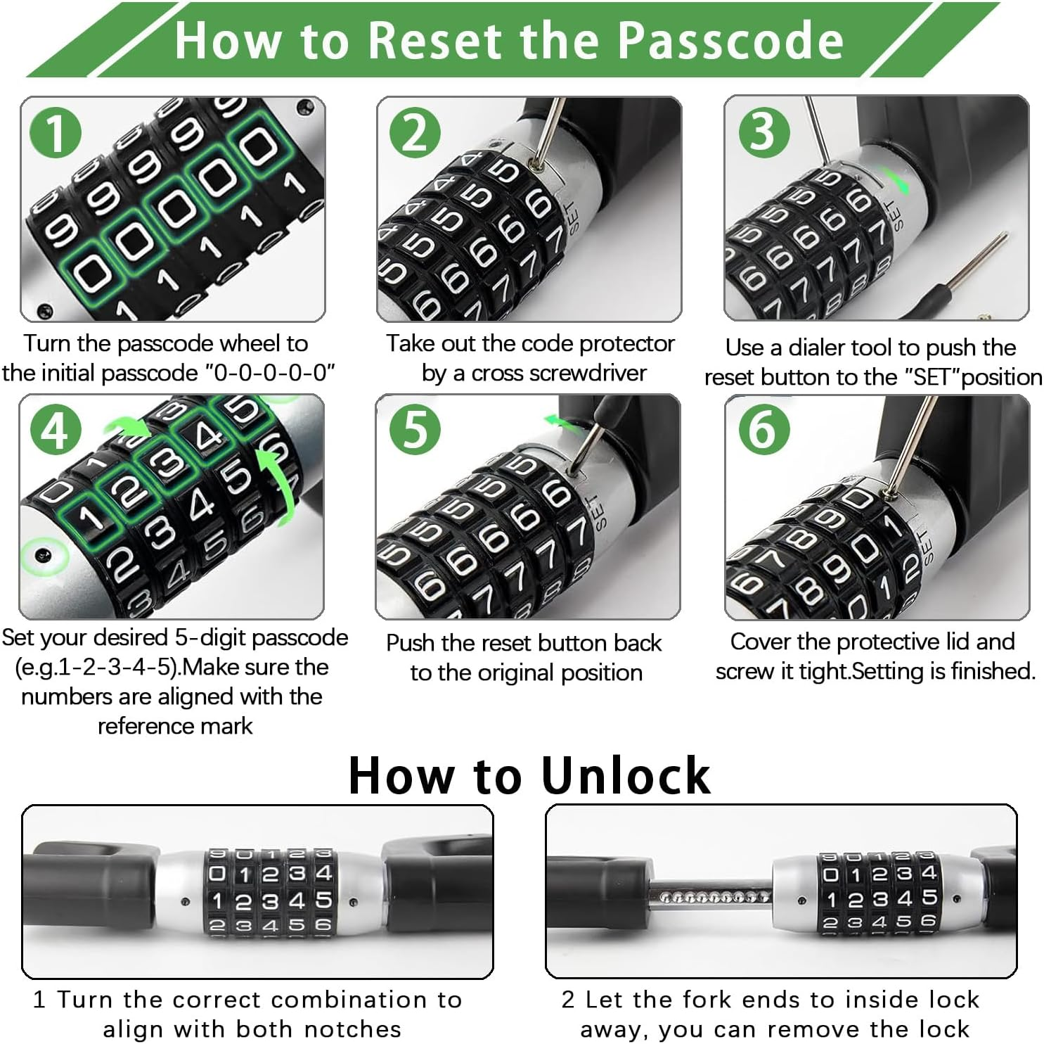 Steering Wheel Lock, Car Lock anti Theft Keyless Extendable Retractable Password 5 Coded Combination Lock, Heavy Duty Universal Fit image number 6