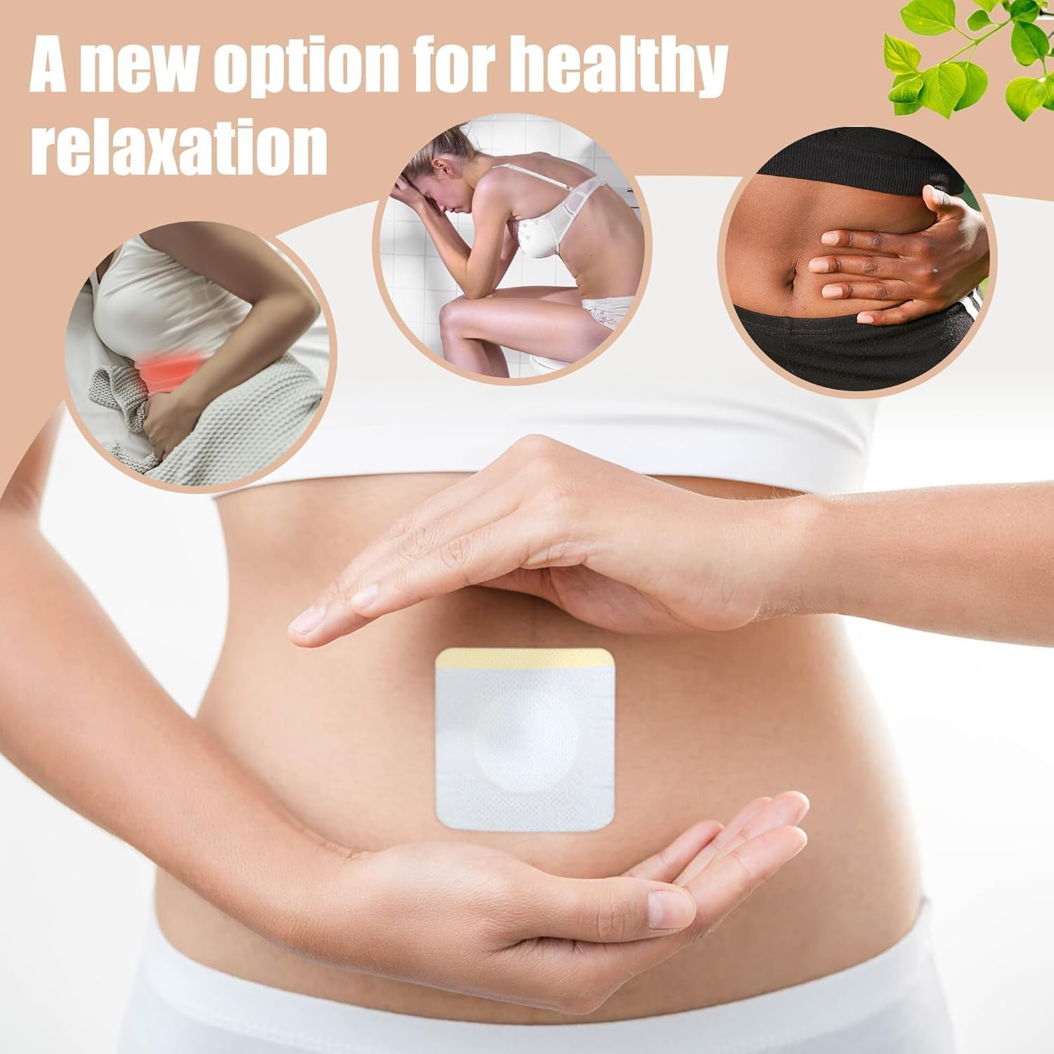 200Pcs Disposable Castor Oil Pack Wrap Belly Button, Highly Absorbent Self-Adhesive Organic Cotton Castor Packs Wrap Promotes Digestion, No Wash, Easy to Use, Anti-Seepage(Oil Not Included)