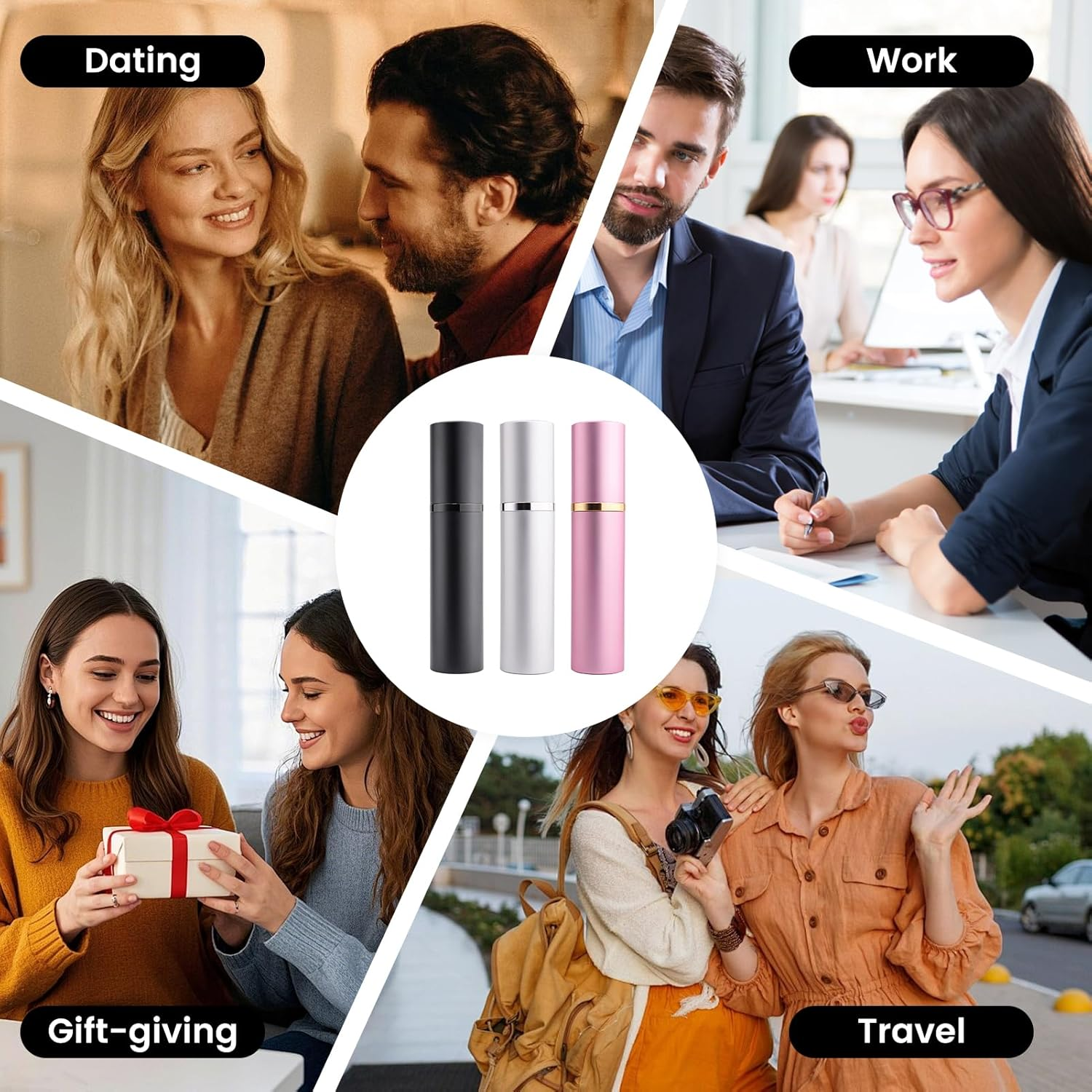 3 Pcs Travel Perfume Refillable Bottle Atomiser, 5ML Leakproof Portable Perfume Atomiser with Bottom Pump, Refillable Mini Fragrance Spray Bottle for Women & Men Travel (3 Colors) image number 5