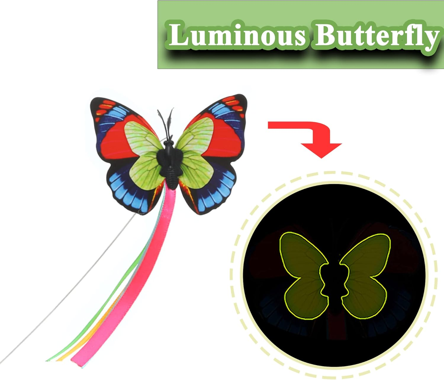 Vealind Interactive Cat Electric Cat Toy with 360&deg; Rotating Butterfly, Green image number 2