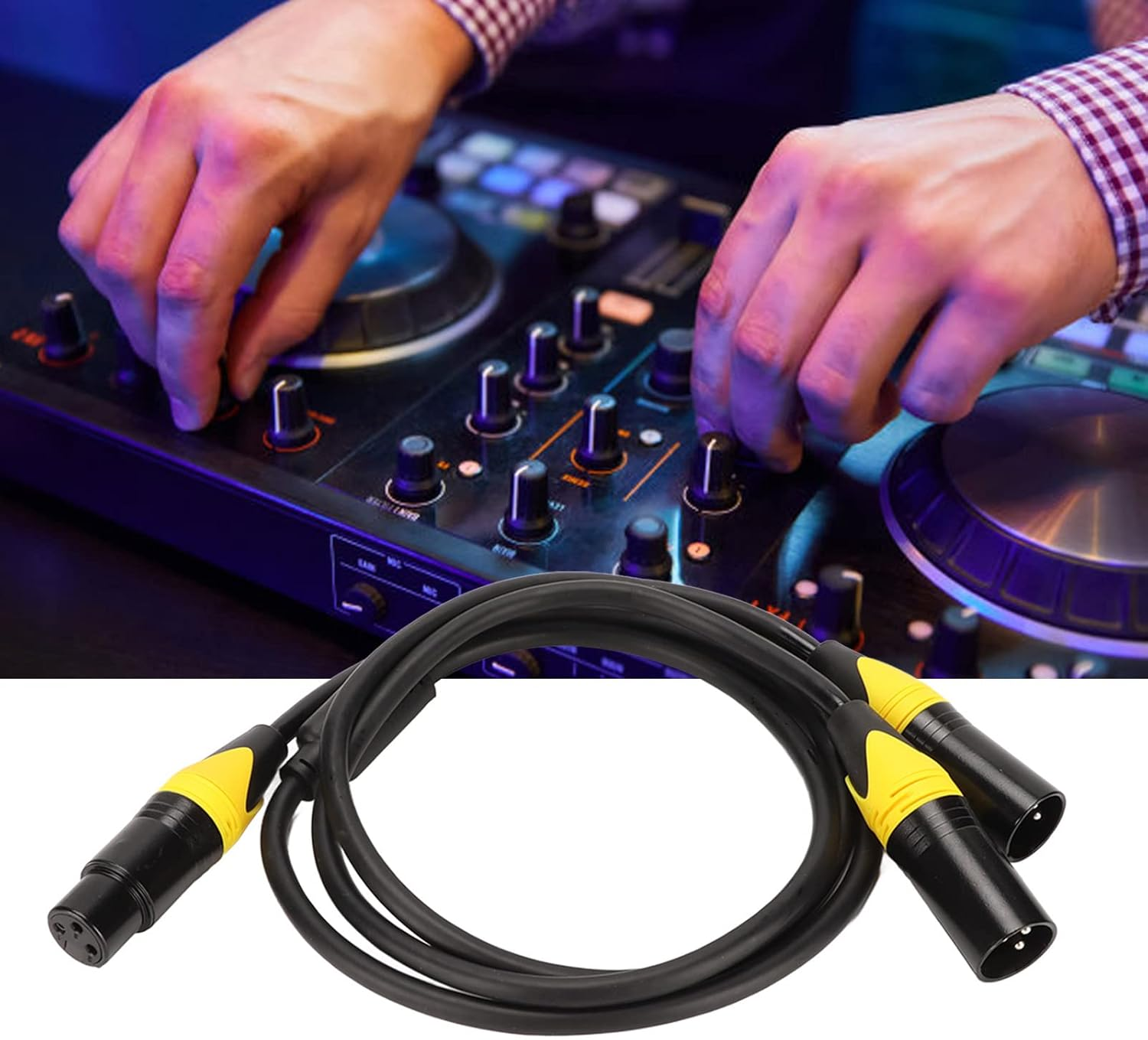 XLR Splitter Cable 3.3Ft, XLR Cable Female to Dual Male, 1 Female to 2 Male XLR Y Splitter Micrphone Cable image number 5