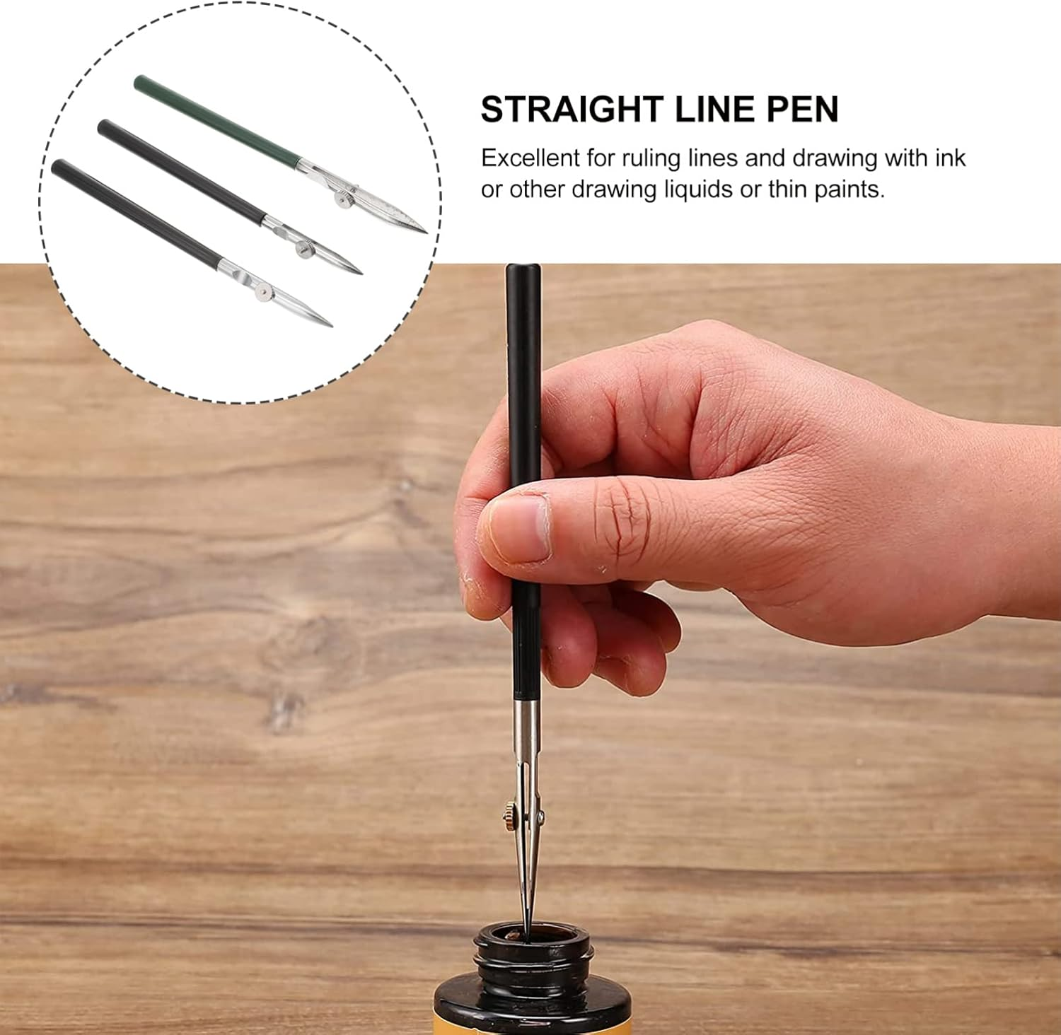 Beavorty 3Pcs Masking Fluid Pen for Kids Ruling Ink Pen Drawing Straight Lines Pen Fine Line Pen Line Drawing Pen Masking Pen Watercolor Calligraphy Masking Fluid Pen Art Ruler Cross Metal image number 5