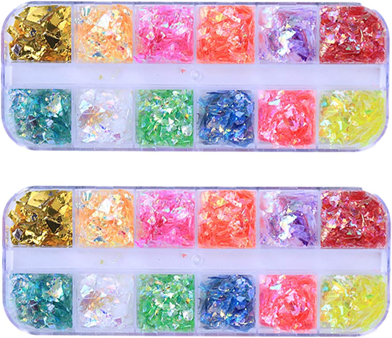 2 Boxes Decals Decoration Holographic Nail Sequins Nail Art Stickers Decals image number 3