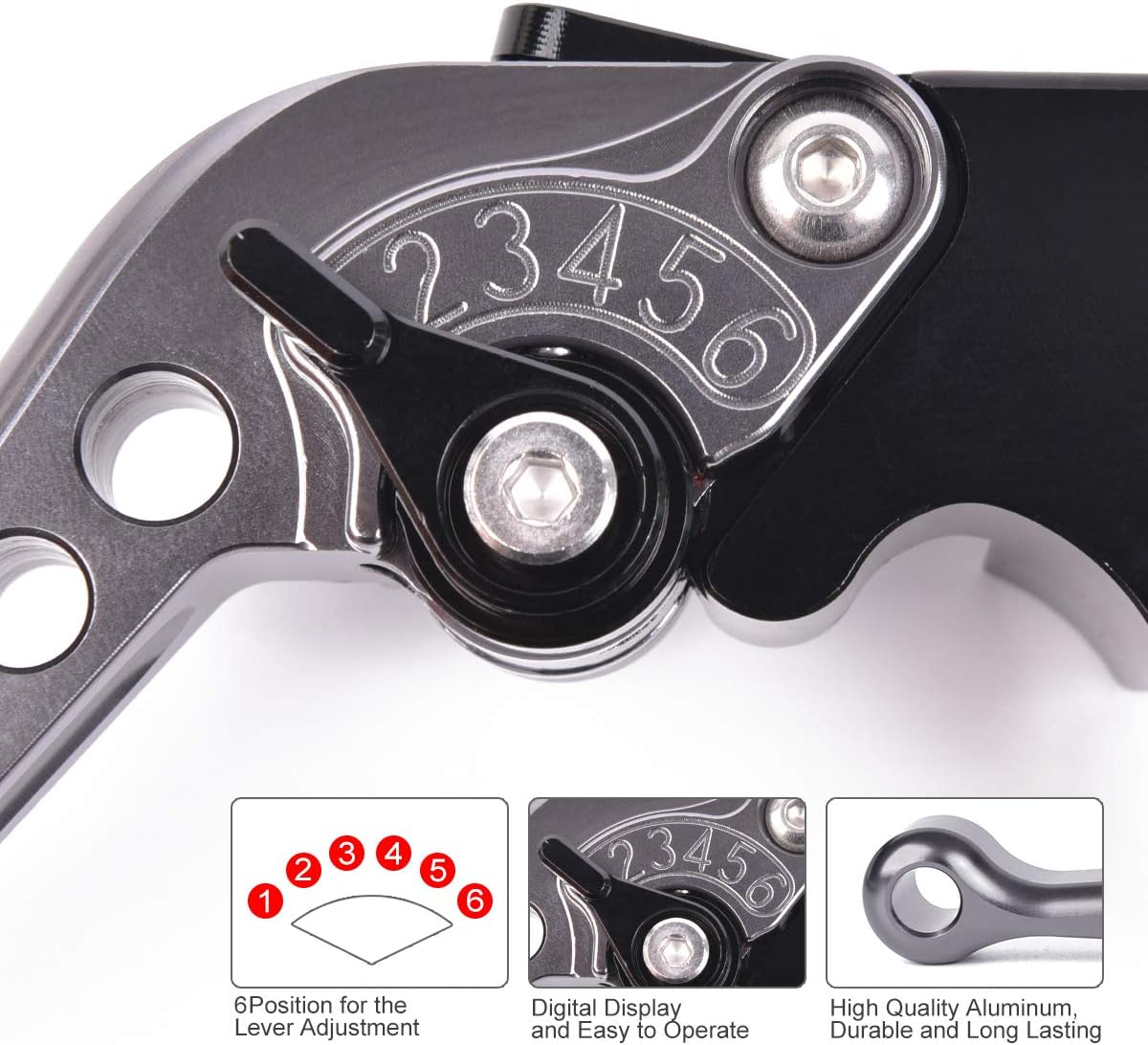 Short CNC Brake Clutch Levers Compatible with Yamaha MT-10/FZ-10 2016-2020 FZ-07/MT-07 2014-2020 Tenere 700 2019-2022 FJ-09/MT-09/FZ-09 Sr/Tracer 2015-2020 NIKEN 2019-2020 Titanium