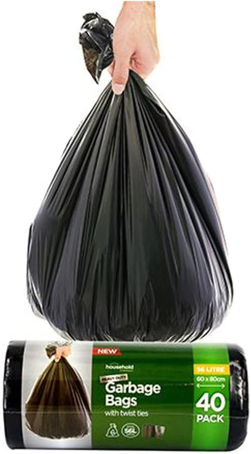 Duramax Household Garbage Bags with Ties 40-Pieces, 56 Litre Capacity image number 3