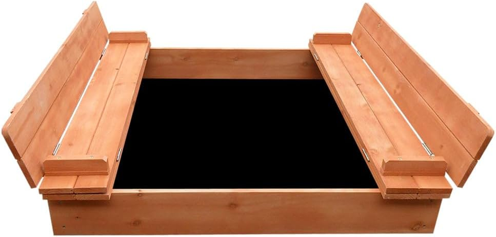 Keezi Kids Sandpit, Wooden Water Table Sand Pit Play Toys Sandcastle Garden Patio Beach Activity Outdoor Toy Games, with Ground Sheet Foldable Seat Rounded Corners Nature Wood image number 3