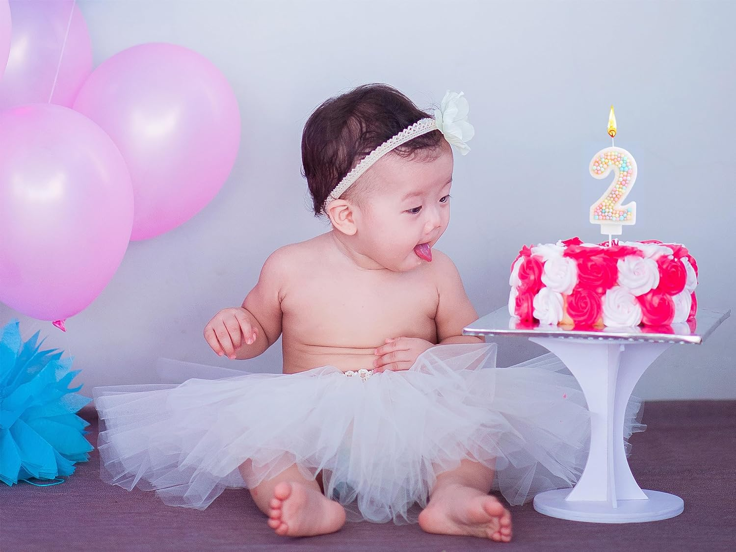 Number 2 Birthday Candle 3D Macaron Glitter 2 Candle Birthday Girl Women Sweet Theme 2Nd Birthday Wedding Anniversary Party Cake Decoration