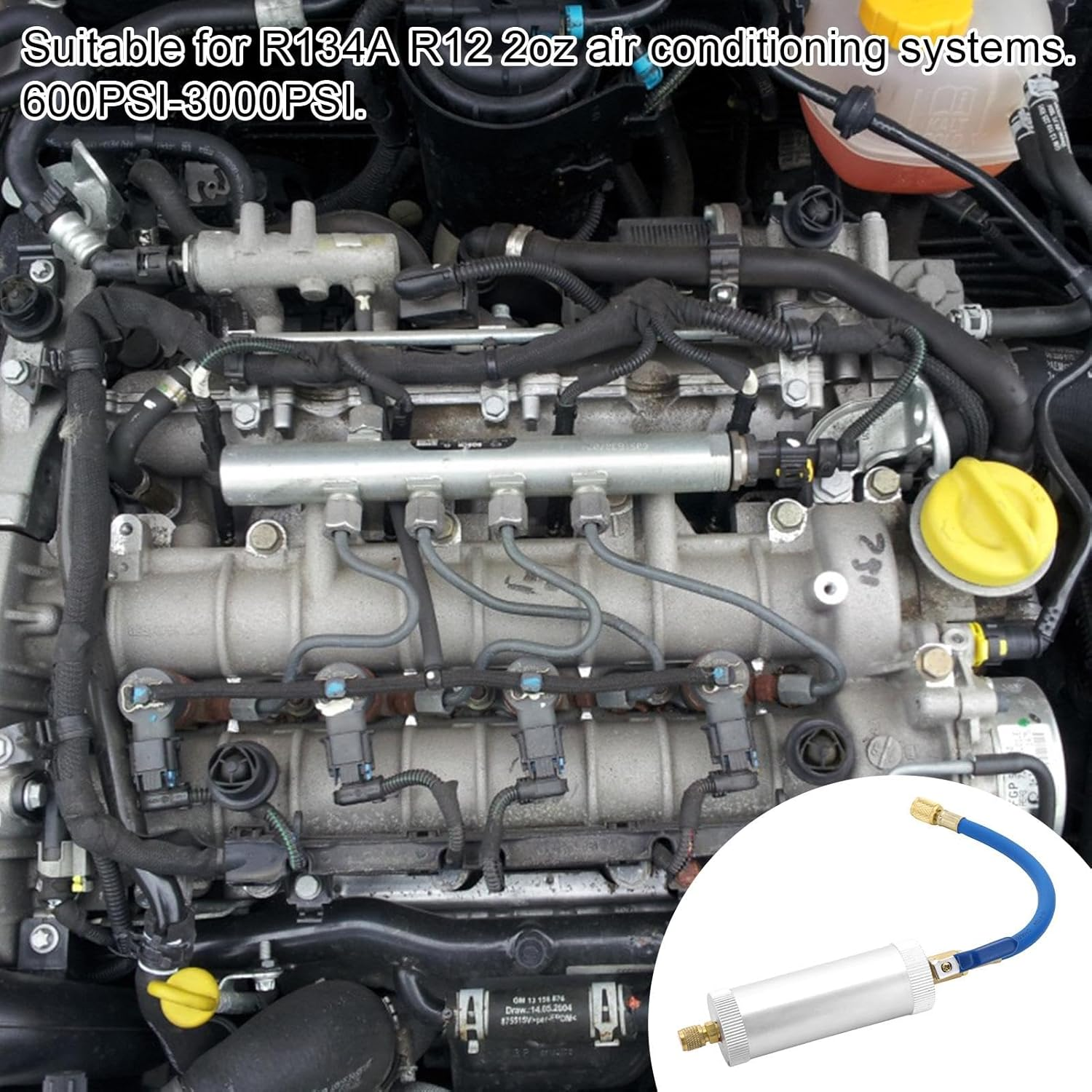 AC Dye Oil Injector | Air Conditioning Coolant Filling Tube Injector Tool | A/C Oil and Dye Injector Refrigerant Tool, Air Conditioning Car Oil Injector for R134A Air Conditioning image number 4