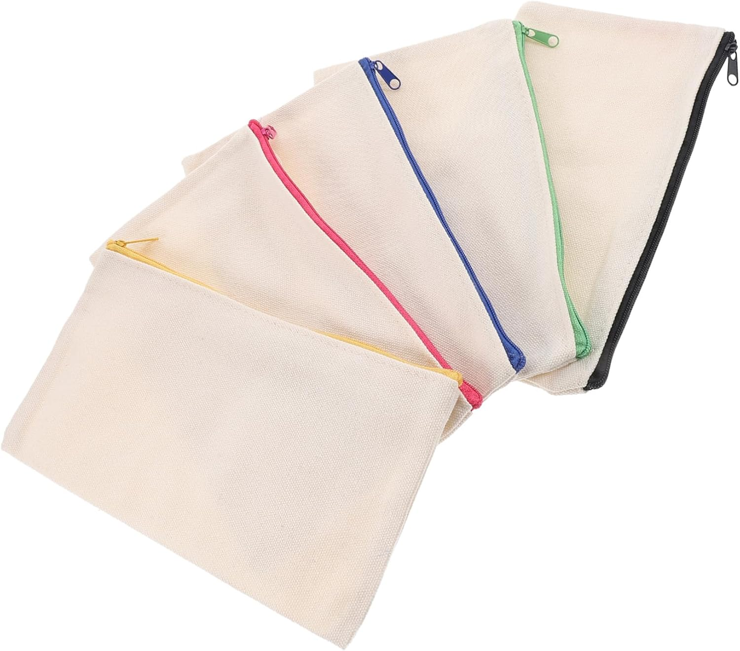 DDPOND 5Pcs Graffiti Canvas Pencil Case Blank Zipper Makeup Bags for Travel Hand-Painted Cosmetic Organizers Versatile Art Supplies Storage for Daily Use image number 4