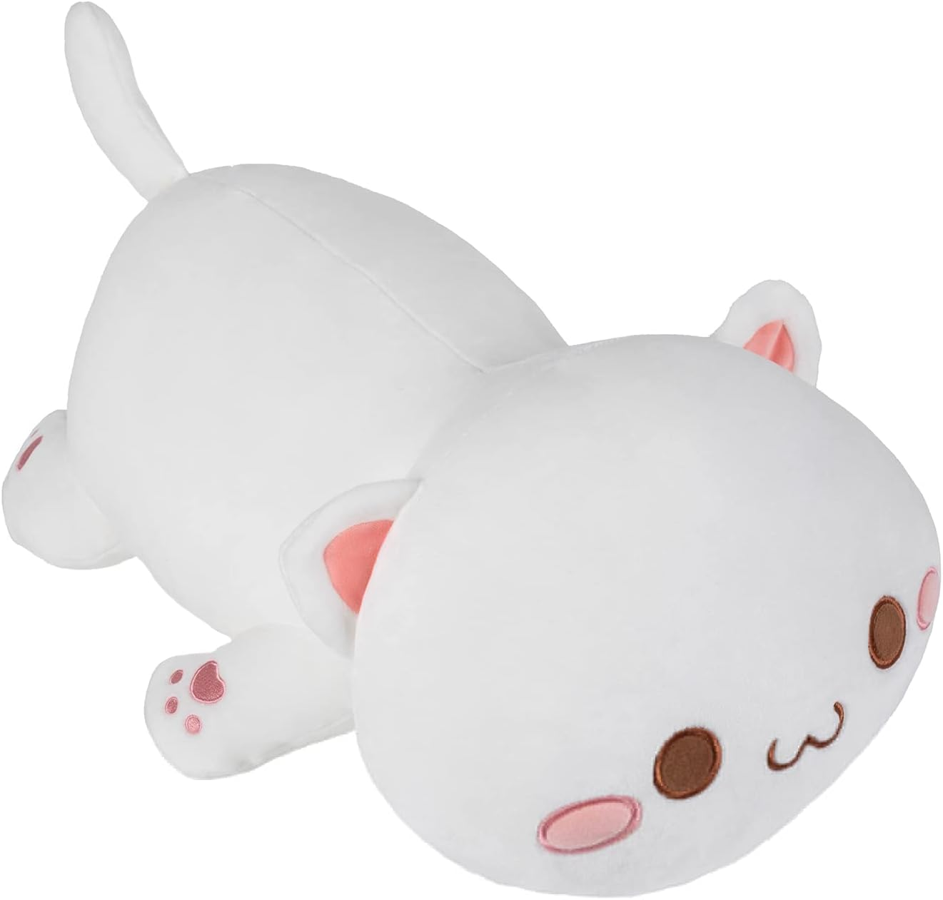 Weighted Stuffed Animals Plush, 3Lbs Weighted Stuffed Cat Plush 19.6", Soft Kawaii Cat Plush Pillow Kitten Kids Gifts（White round Eyes） image number 3