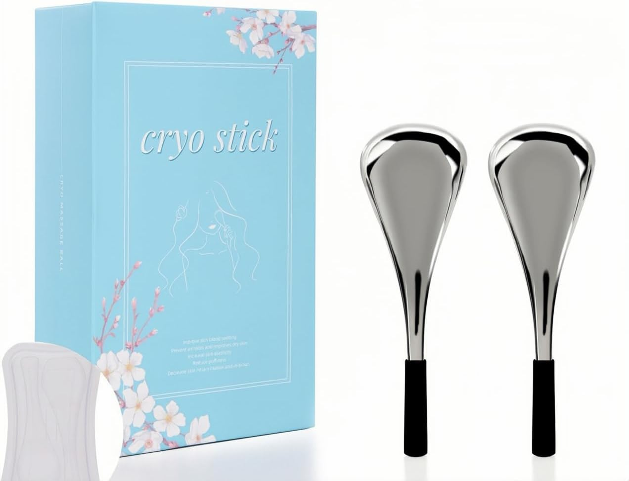 Ice Globes Facial Skin Care Tools for Women Face Eyes, Stainless Steel Face Beauty Cryo Sticks for Girls Ladies image number 1