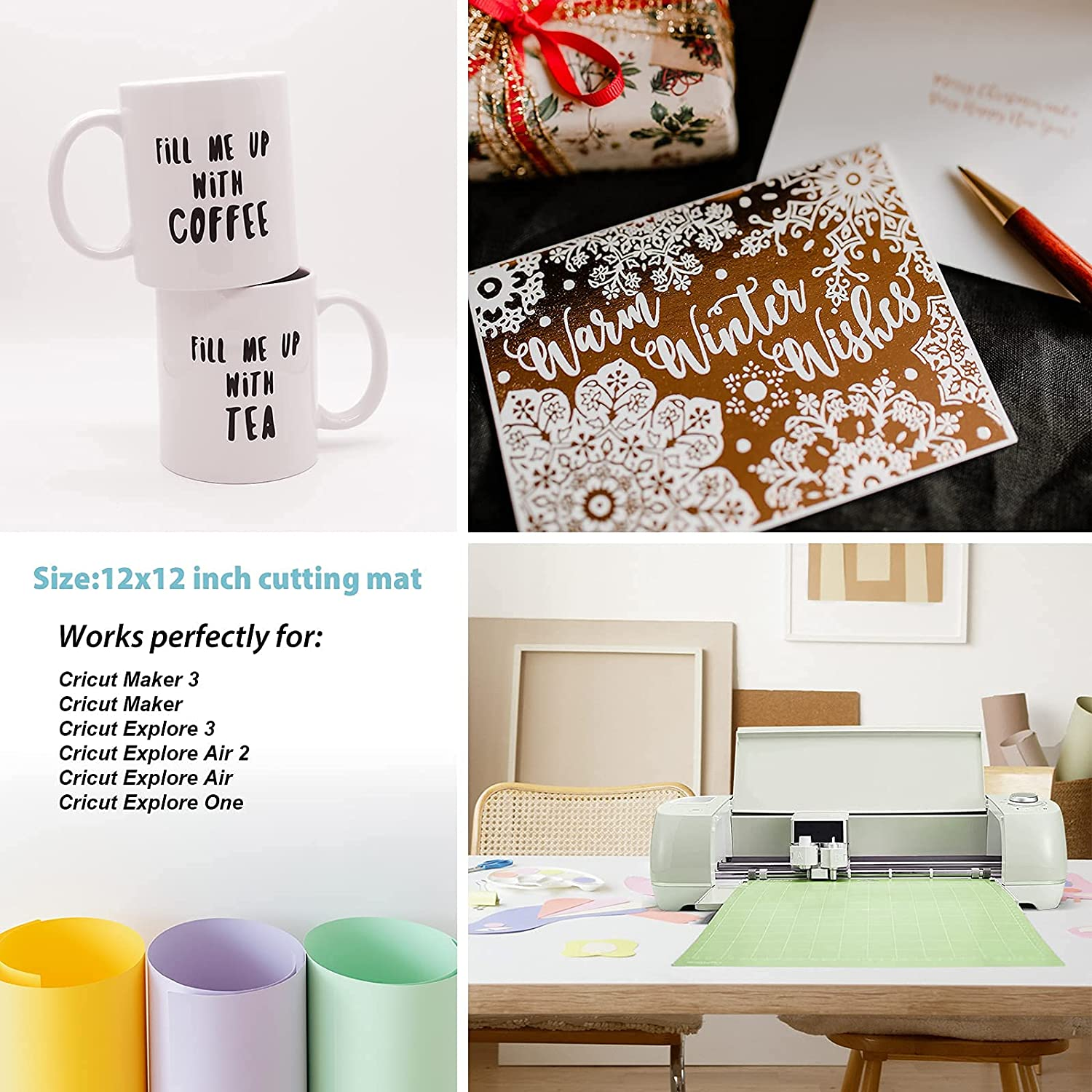 Adhesive Cutting Mat 12"X12" for Cricut Explore Air 2/Air/One/Maker - 4 Pack image number 5