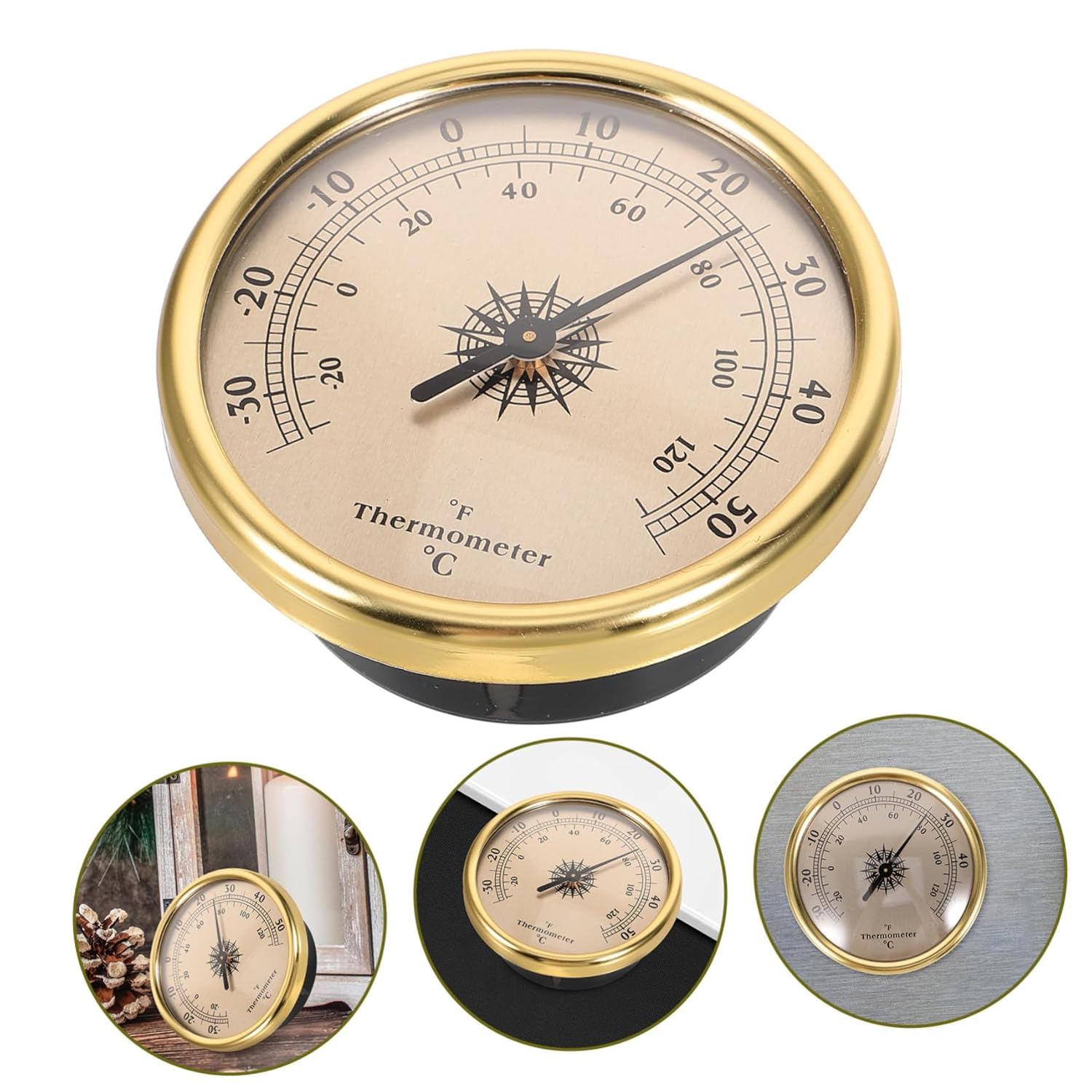 Wall Mount Temperature Gauge Thermometer for Home and Weather Monitoring Clear Scale Compact round Design Read Temperature for Indoor Use image number 2