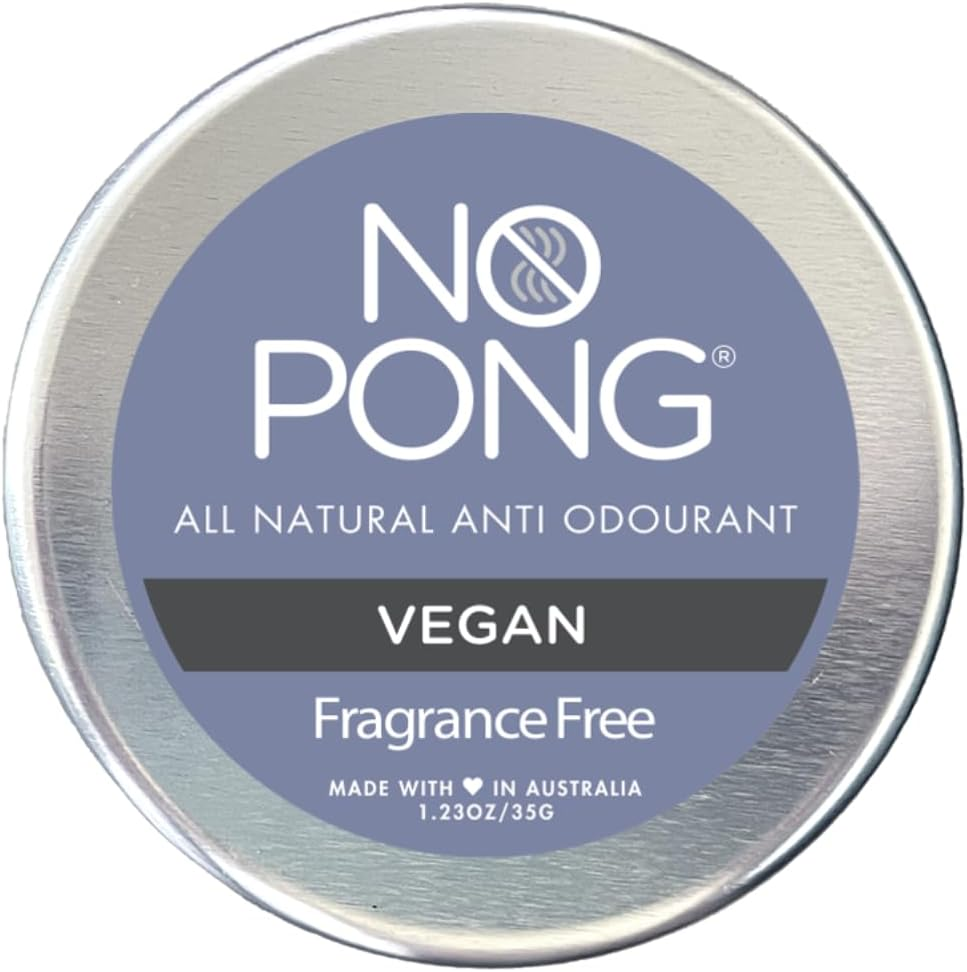 No Pong Vegan All-Natural Deodorant Fragrance-Free, Sensitive. Paraben, Aluminum, Plastic-Free. Made in Australia. 35G. image number 2