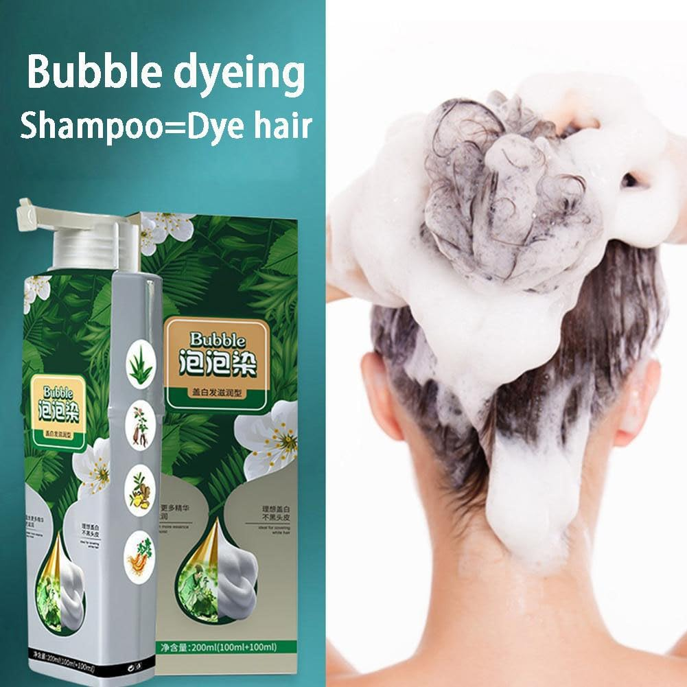 Plant Bubble Hair Dye Shampoo,Lazy Bubble Hair Dye,Instant Plant Bubble Natural Hair Dye Shampoo,Pure Plant Extract for Grey Hair Color Bubble Dye image number 6