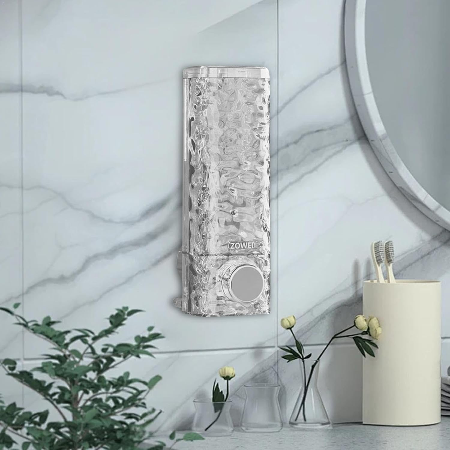 Shower Soap Dispenser - Suction Cup Soap Dispenser | 450Ml Pressed Soap Dispenser | Transparent Shower Dispenser | 450ML Push-Type Shampoo Bottle | Shampoo Dispenser for Shampoo, Conditioner, Soap image number 2