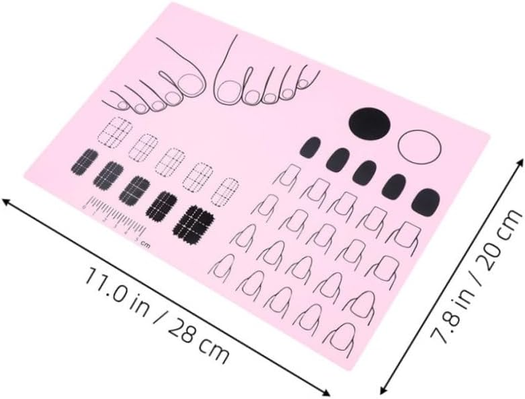 ERINGOGO 2Pcs Reusable Silicone Nail Art Practice Mat Lightweight Washable Manicure Cushion for Beginners Nail Color Mixing and Stamping Home and Salon Use image number 2