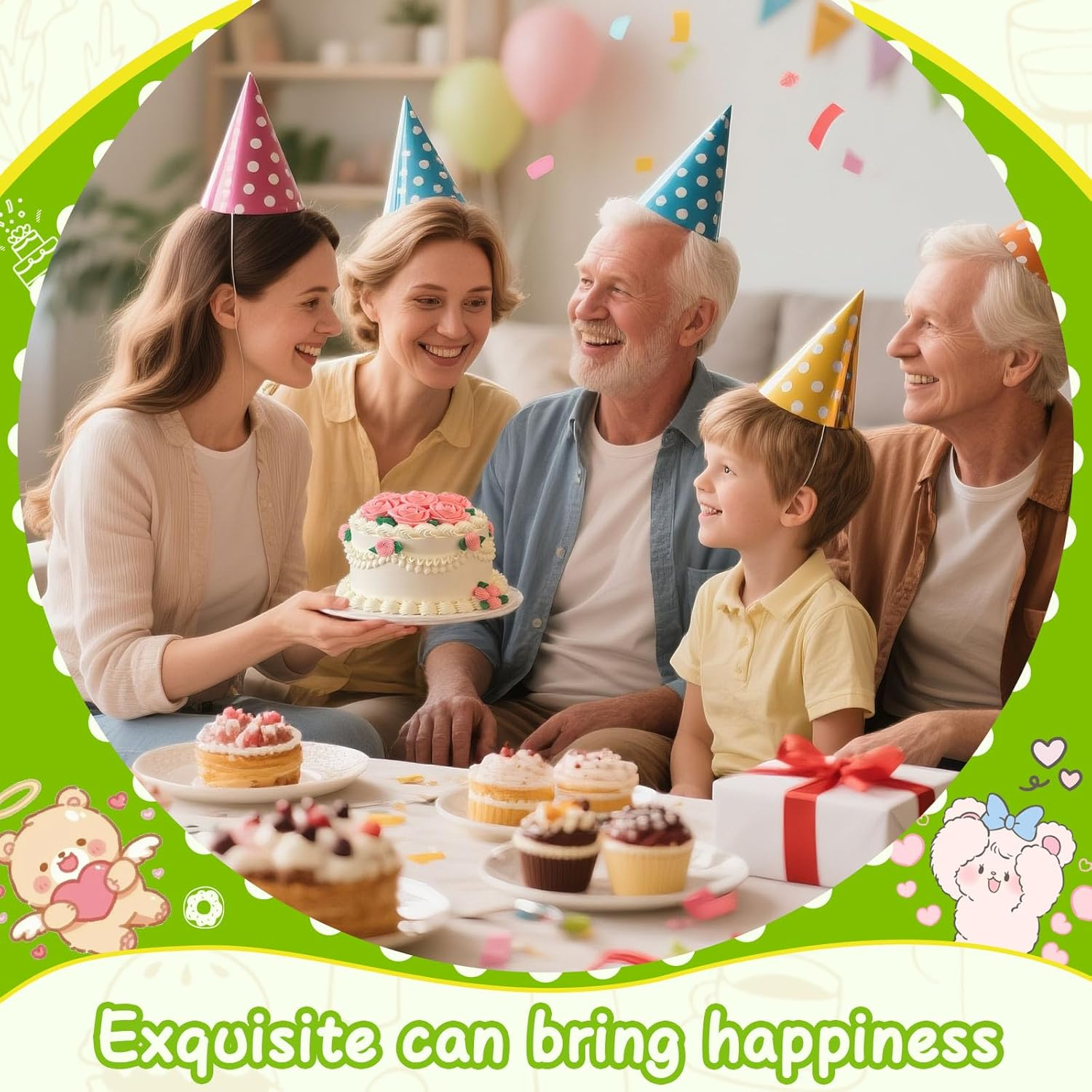 Suuker Fondant Rose Piping Tips Set, Stainless Steel Cake Decorating Pastry Tools, Cake Decorating Supplies Baking Set Tools (7 Pieces) image number 2