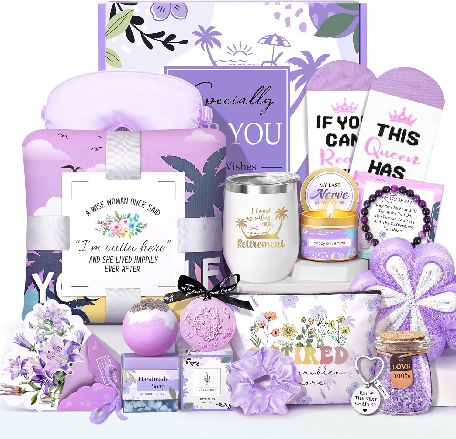 Retirement Gifts for Women 2025 Happy Retirement Gifts for Coworker Nurses Teacher Boss Friends Mom Grandma Retirees Best Retirement Gifts Ideas Funny Retired Gifts Basket image number 2