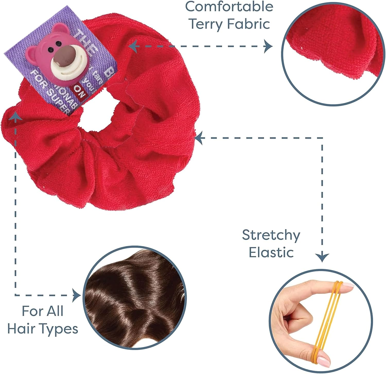 4 Hair Scrunchies Large Size Hair Bands Cute Rope Elastic Ties for Girls Women Bracelet Ponytail Holder Hair Accessories image number 5