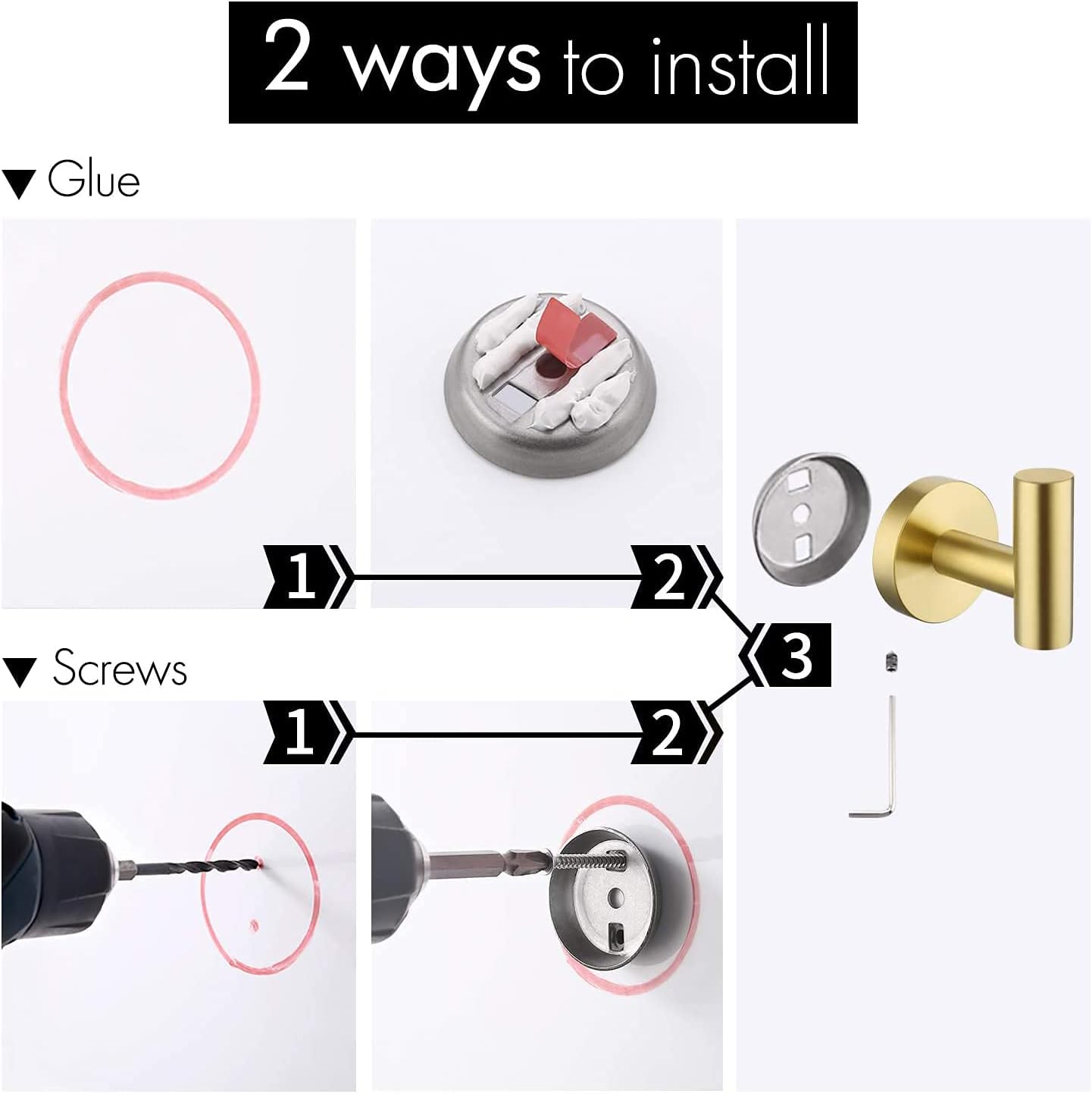 Jfwuhap Hwrtyeg Bird Shape Hooks - 1 Pcs Brass Towel Robe Hooks, No Drill Wall Mount, Stainless Steel & Brushed Brass Finish, Ideal for Bathroom & Kitchen image number 6