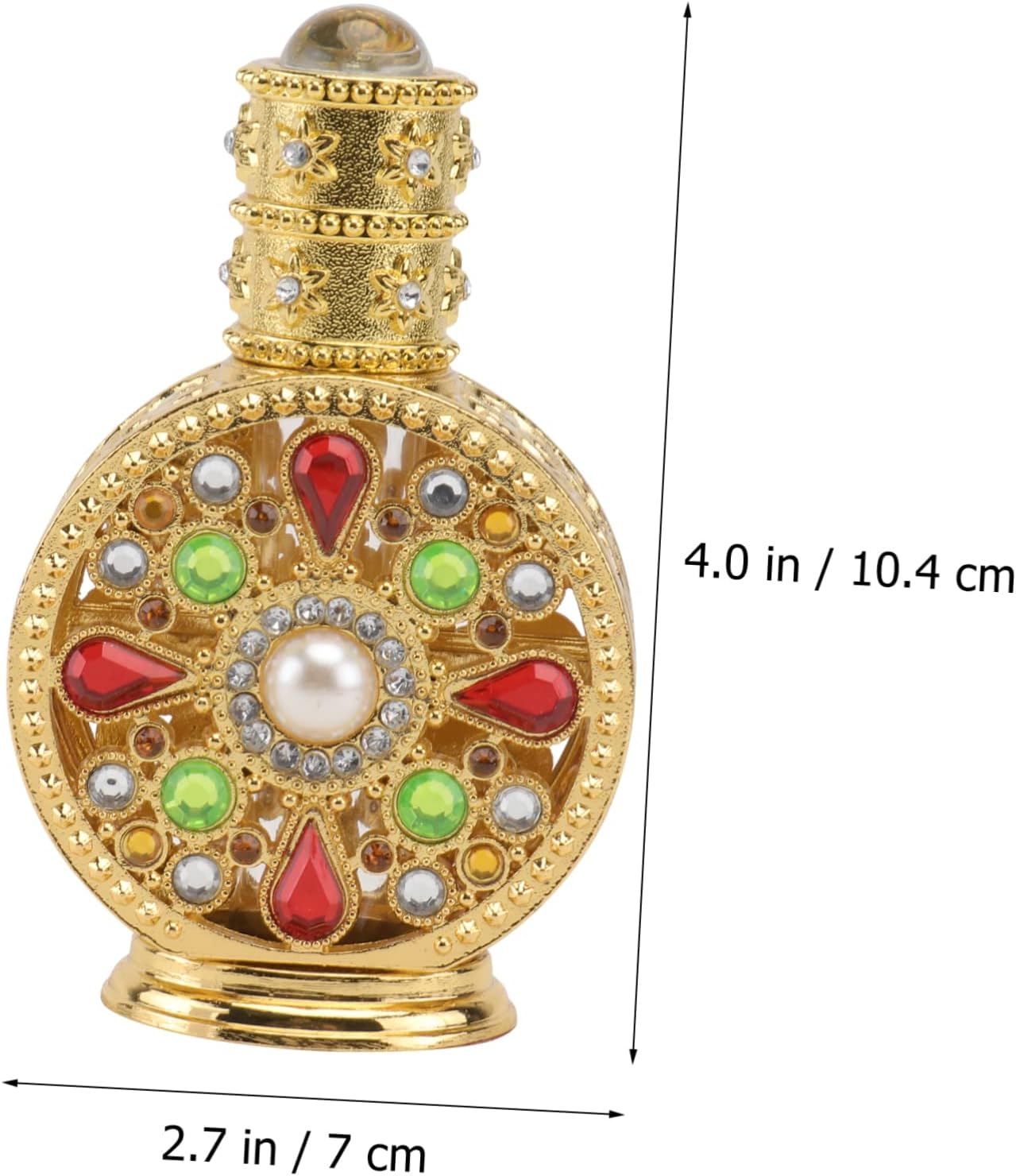 Hohopeti 2Pcs Glass Perfume Bottle Empty Storage Bottle Essential Oil Container Perfume Holders Inlaid Holder image number 2