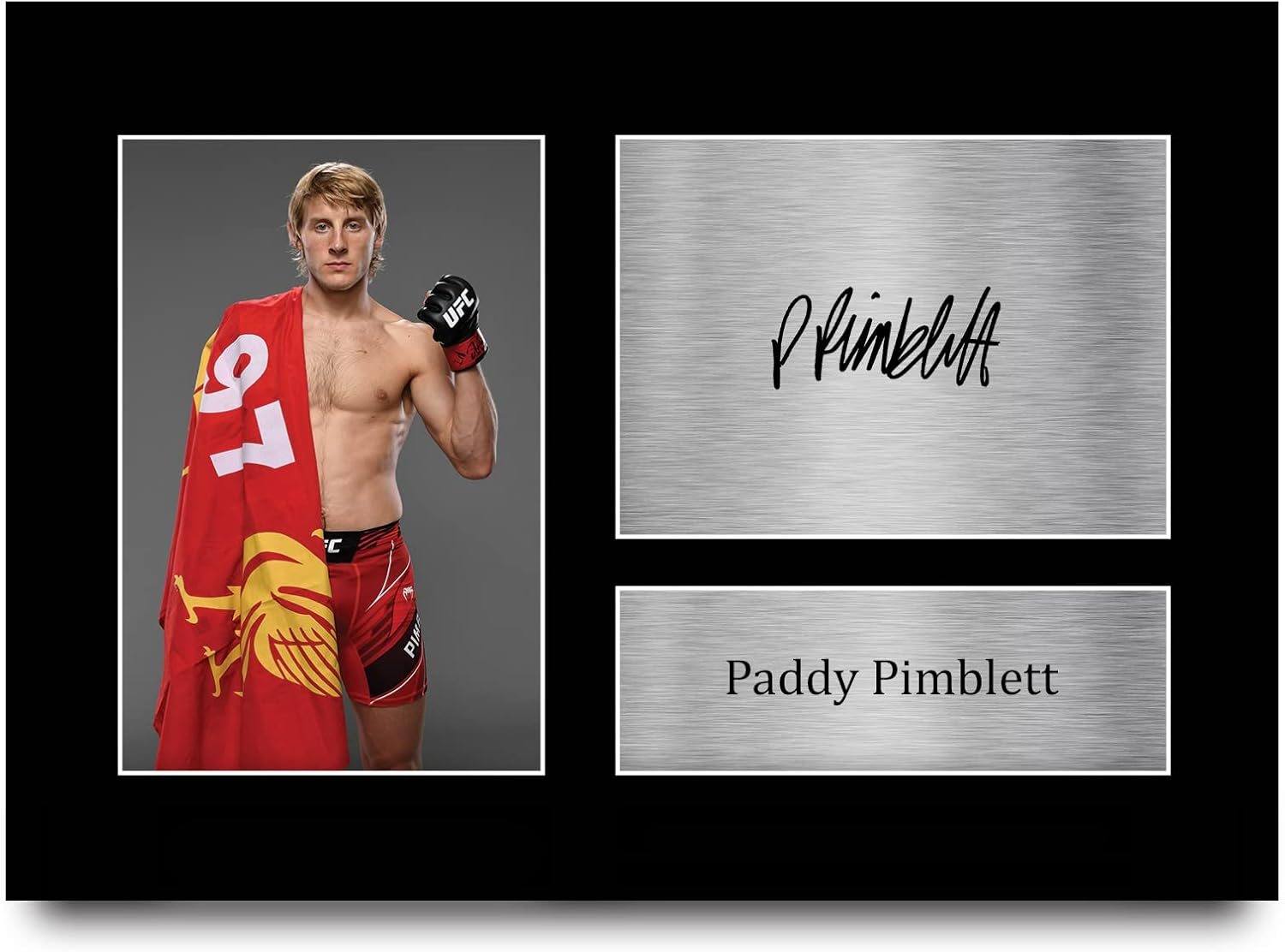 HWC Trading FR A4 Paddy the Baddy Pimblett UFC Gifts Printed Signed Autograph Picture for UFC Memorabilia Fans - A4 Framed