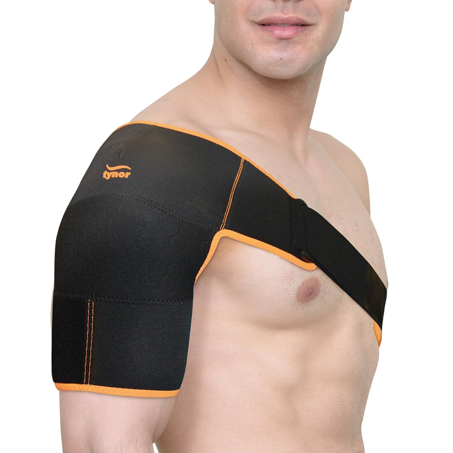TYNOR Shoulder Brace for Torn Rotator Cuff Shoulder Compression Sleeve Wrap for Men & Women, Dislocation, Stability & Recovery Shoulder Support Adjustable Fits Left & Right Arm Sling, One Size (Black) image number 4