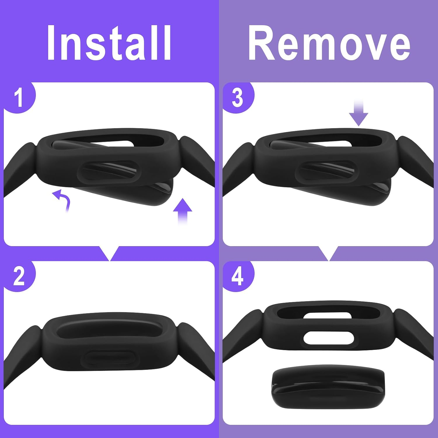 Leonids Sport Bands for Fitbit Ace 3 - 2 Pack Soft TPU Adjustable Replacement Waterproof Strap for Kids Boys Girls image number 6