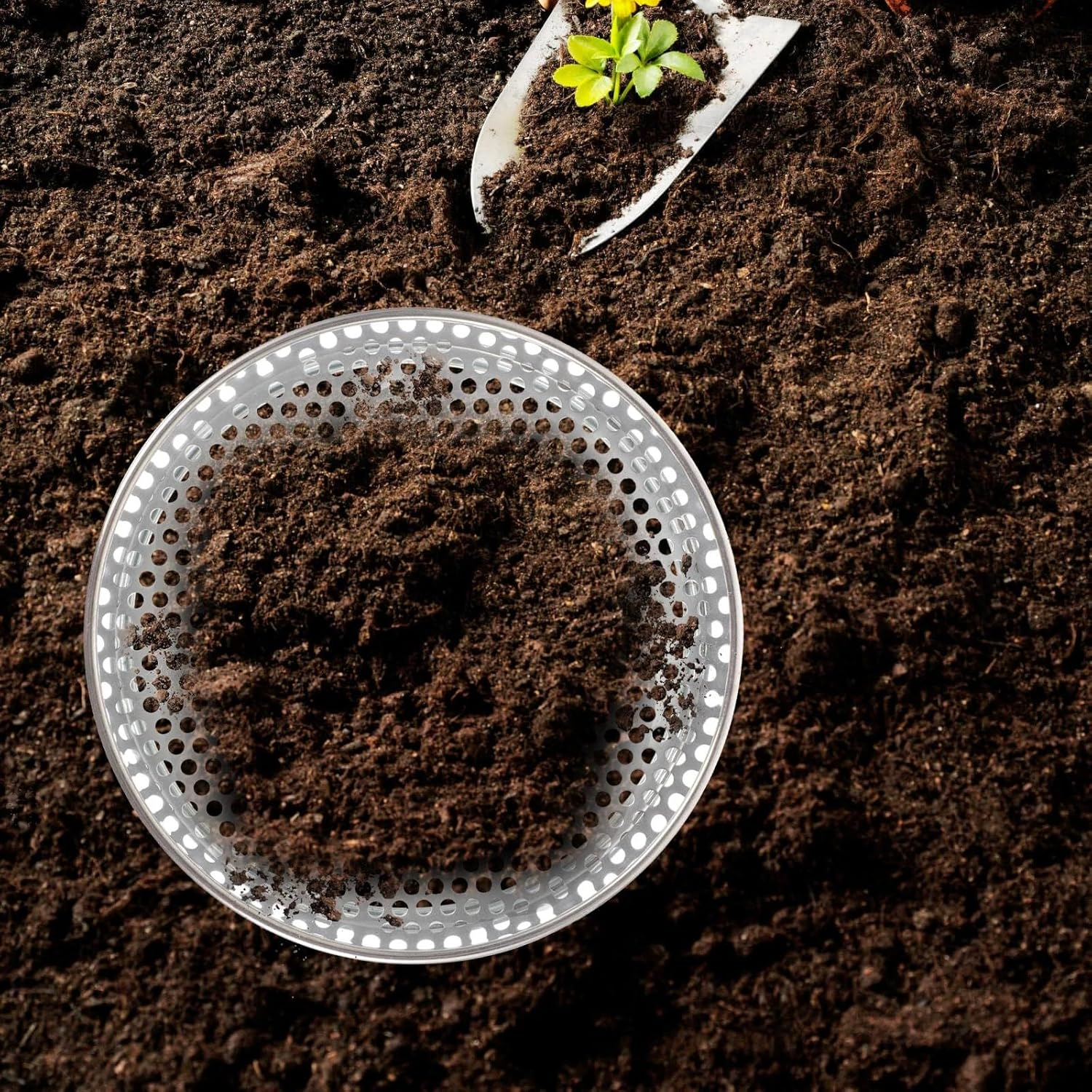 Garden Sieve Garden Riddle Soil Strainer Screen Kitchen Supply Household round Grading Sieve Gardening Tools image number 5