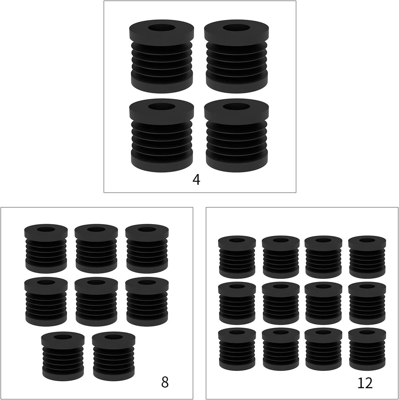 LIANXUE 3D Printer anti Vibration Feet for Bambu Lab X1 Series and P1P Universal Rubber Foot Anti-Slip Rubber Shock Pad Silicone image number 1