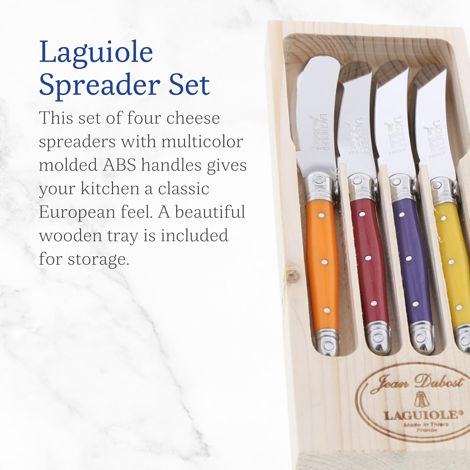 Jean Dubost Laguiole 97455 Box of 4 Breakfast Knives ABS Assorted Colours image number 2