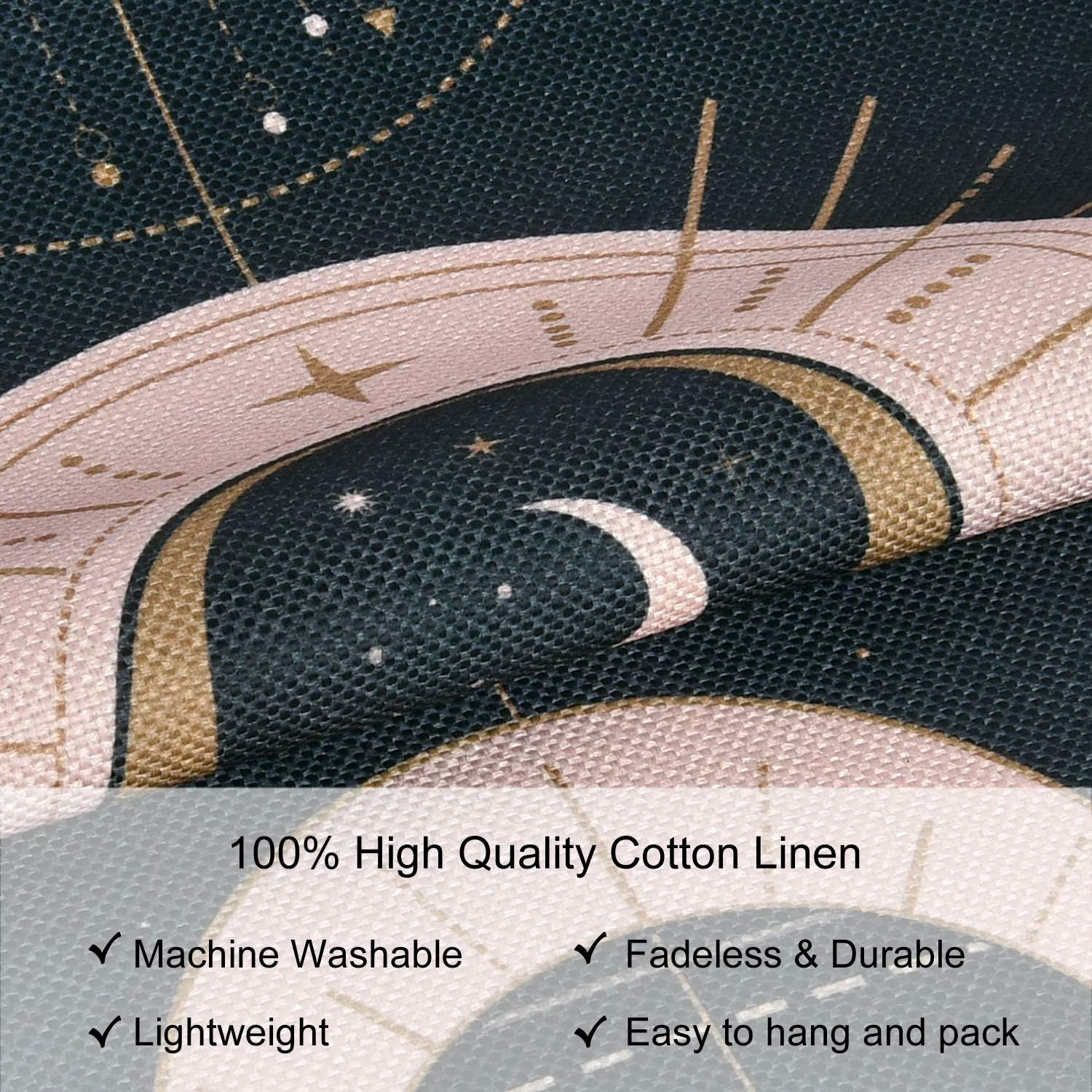 Jufay Moon Phase Tapestry Wall Hanging Art Bohemian Tapestry Black for Room (Black, 12.8 X 51.2 Inches) image number 4