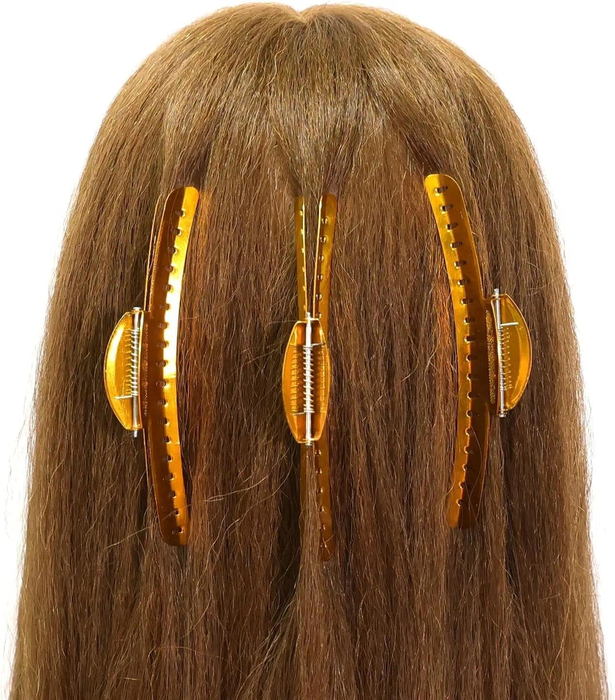 Metal Finger Wave Clips for Women, Vintage Style Small Hair Clips with Strong Grip and Comfortable Fit - 12 PCS, Ruibex （Gold） - Gold image number 6