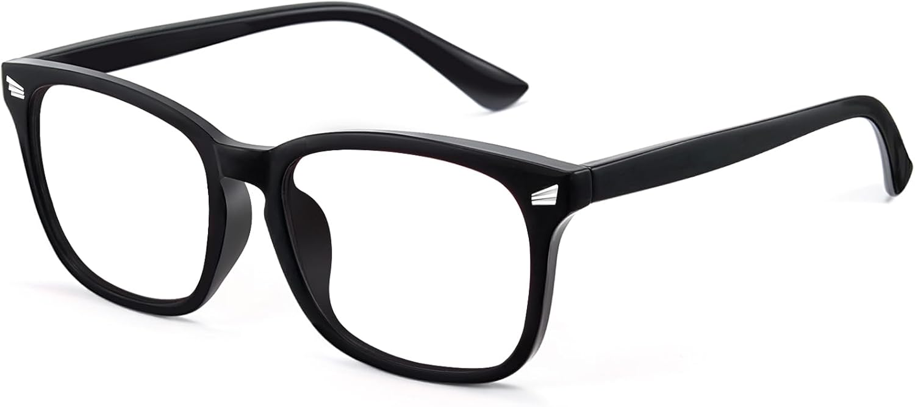 Blue Light Blocking Glasses | Computer Reading/Gaming/Tv/Phones Glasses for Men Women | Night Driving UV Glare Glasses, * Black-Matte | Clear, Medium