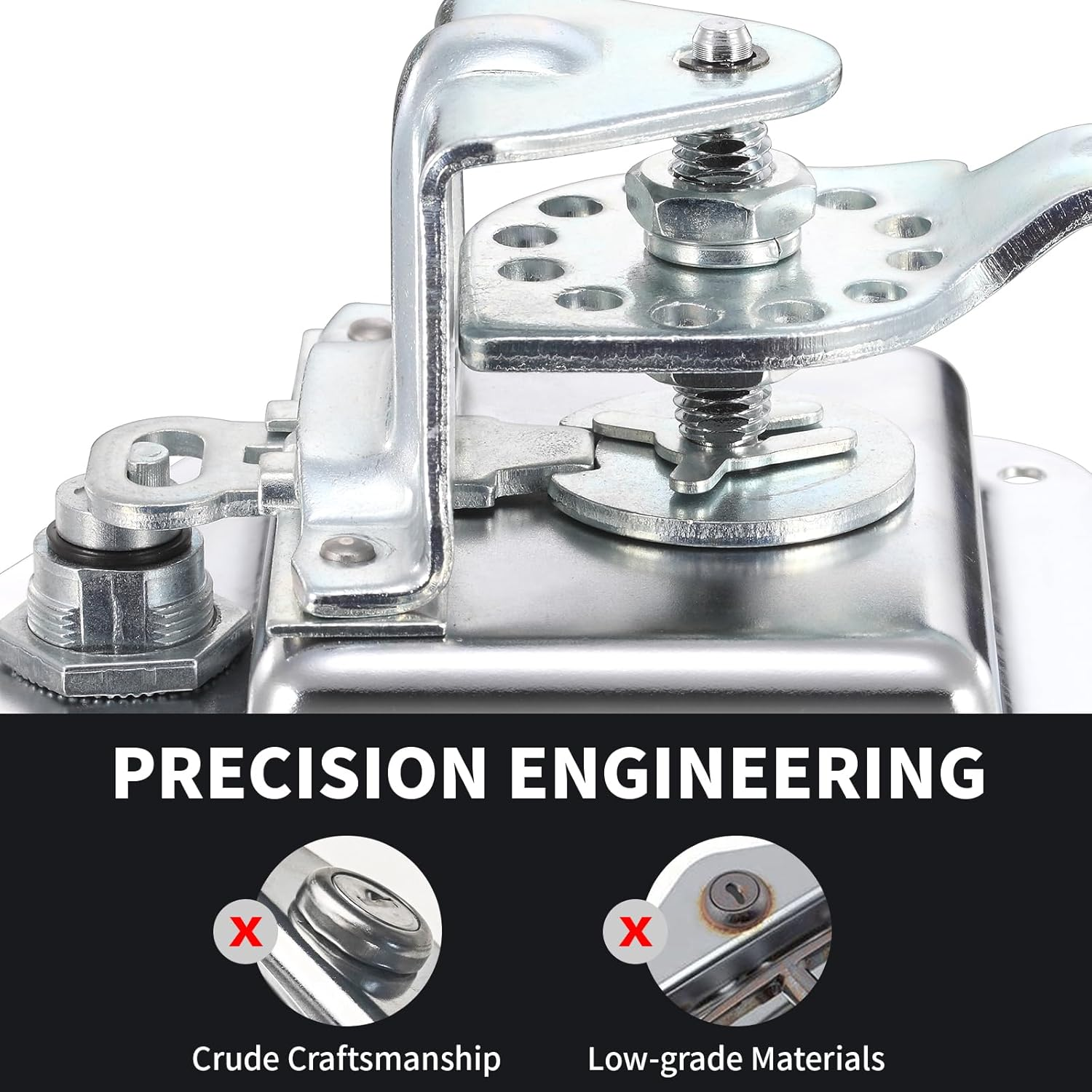 Loclink T-Handle Truck Tool Box Latch Replacement Kit 304 Stainless Steel Folding Lock with Keys,Truck Box, Trailer Door, RV, Camper, Storage Box, 124.5 * 121.2Mm image number 3