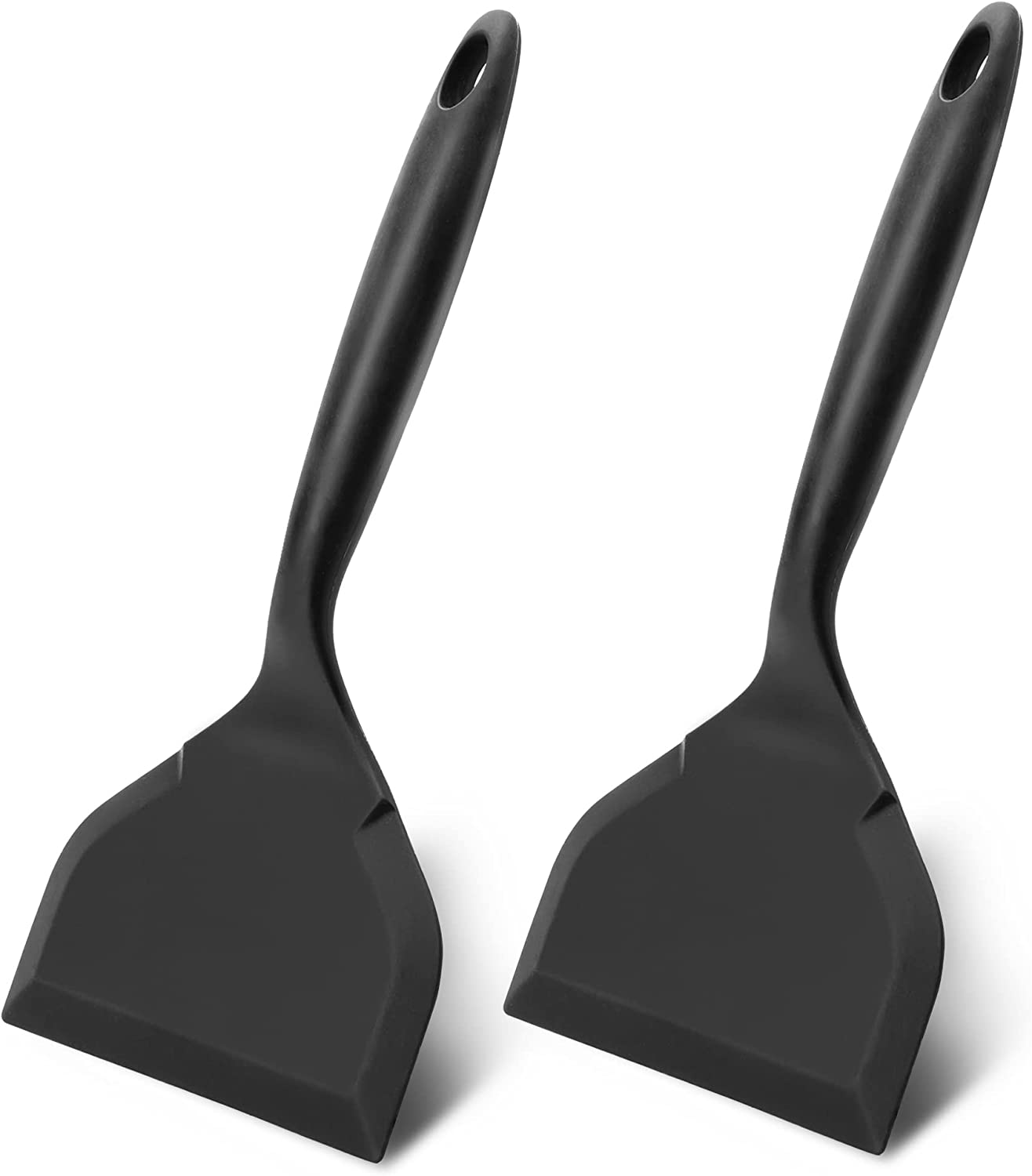 2 Pack Silicone Pancakes Spatula,Wide Pancakes Spatula Turner for Eggs Fish Pizza and Steak Shovel Omelette Spatulas for Nonstick Cookware,Heat Resistant Kitchen Flipper Spatulas for Cooking (GP)