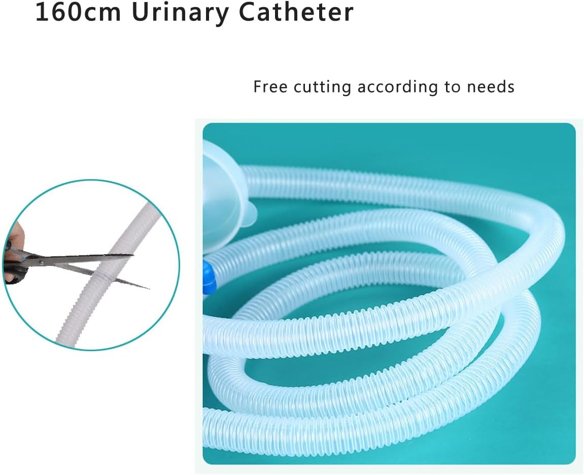 Male Urinal Bottle 68 OZ Portable Urinals for Men 59" Long Hose with Lid (Blue) image number 5